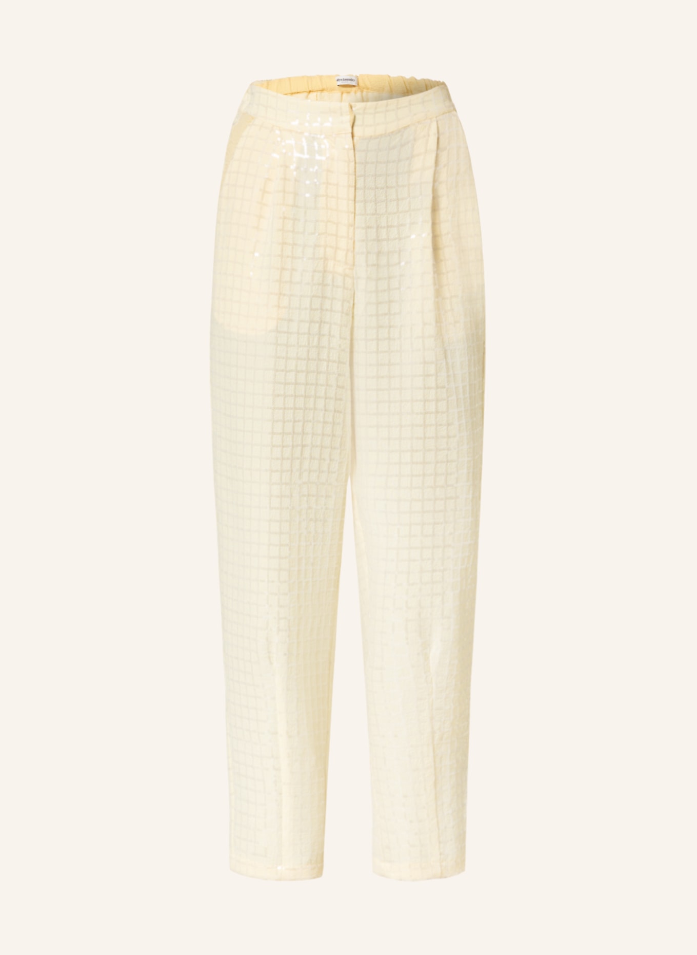 lollys laundry 7/8 trousers MAISIE with sequins, Color: LIGHT YELLOW (Image 1)
