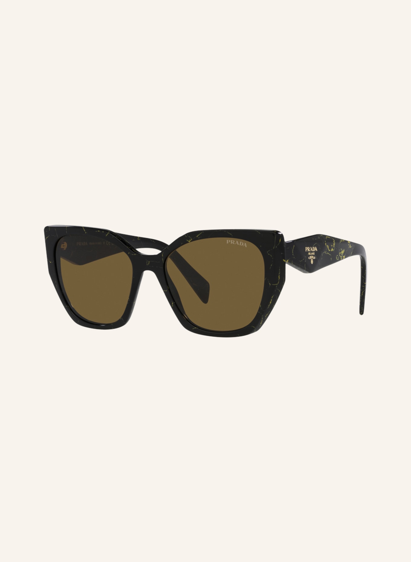 PRADA Sunglasses PR 19ZS, Color: 19D01T . BLACK/ YELLOW/ BROWN (Image 1)