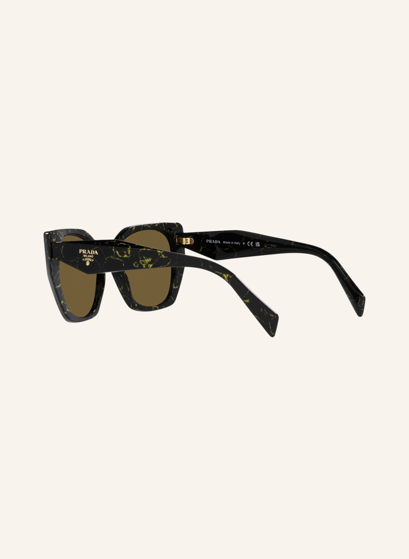 PRADA Sunglasses PR 19ZS, Color: 19D01T . BLACK/ YELLOW/ BROWN (Image 4)