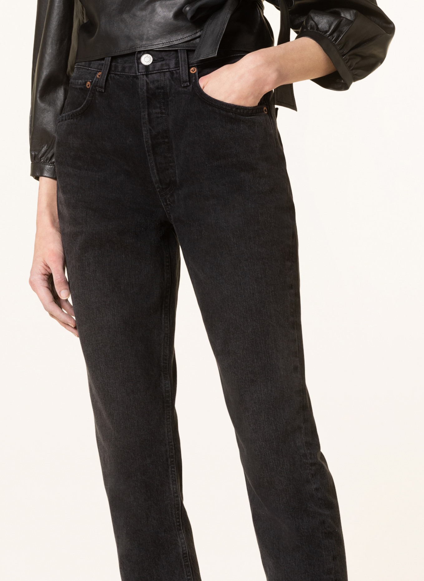 AGOLDE 7/8 jeans RILEY, Color: mascara washed black (Image 5)