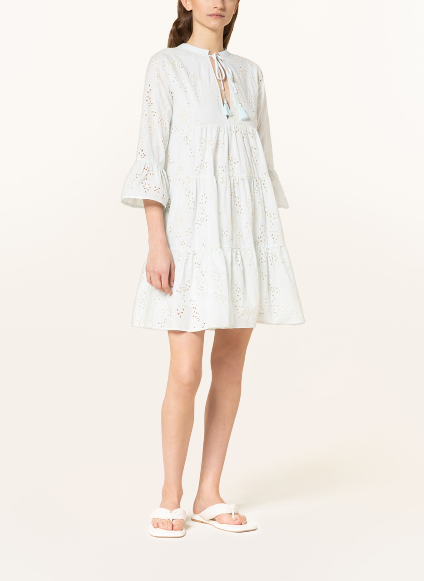 TRUE RELIGION Dress with broderie anglaise, Color: MINT/ ECRU (Image 2)