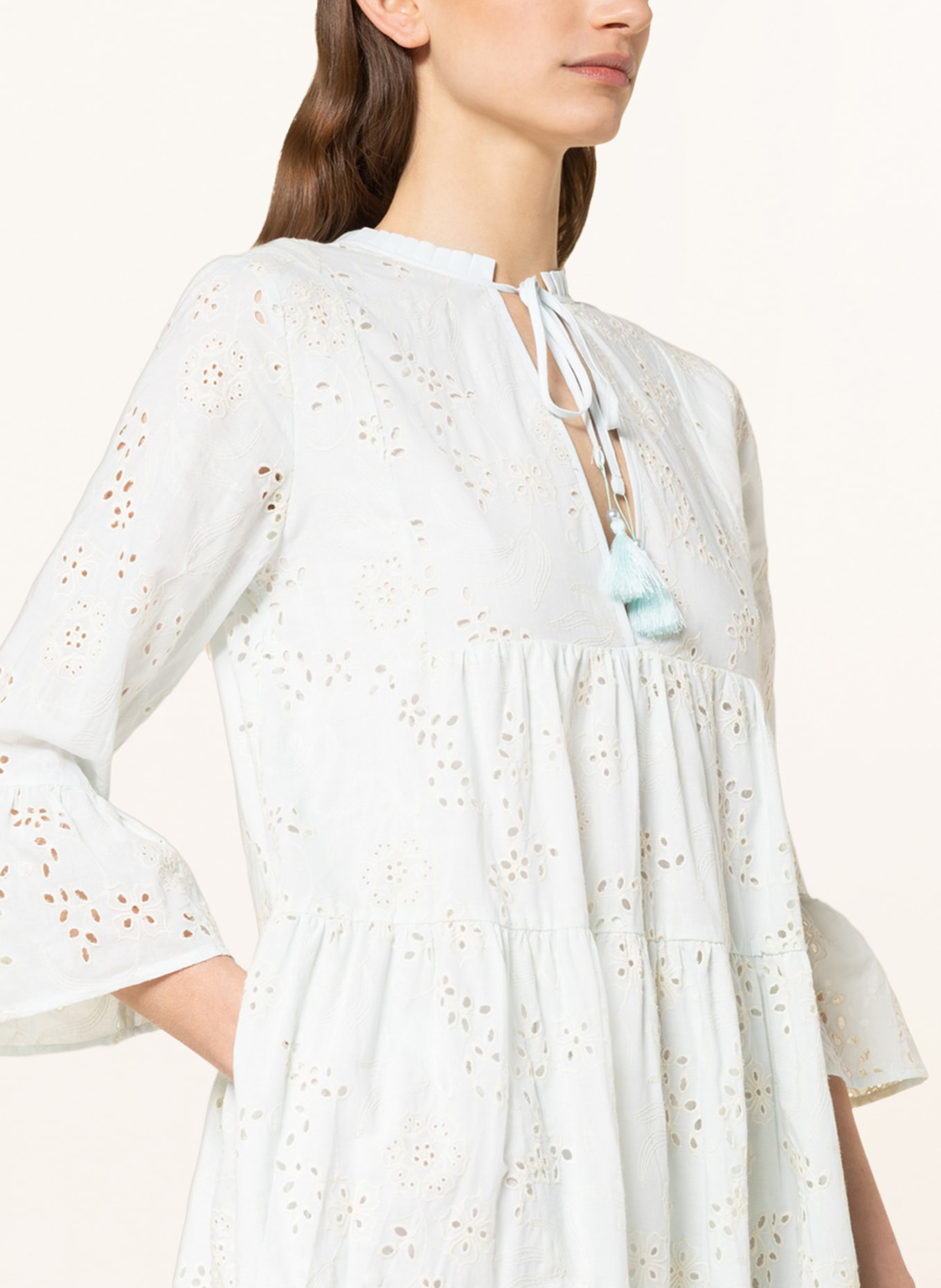 TRUE RELIGION Dress with broderie anglaise, Color: MINT/ ECRU (Image 4)