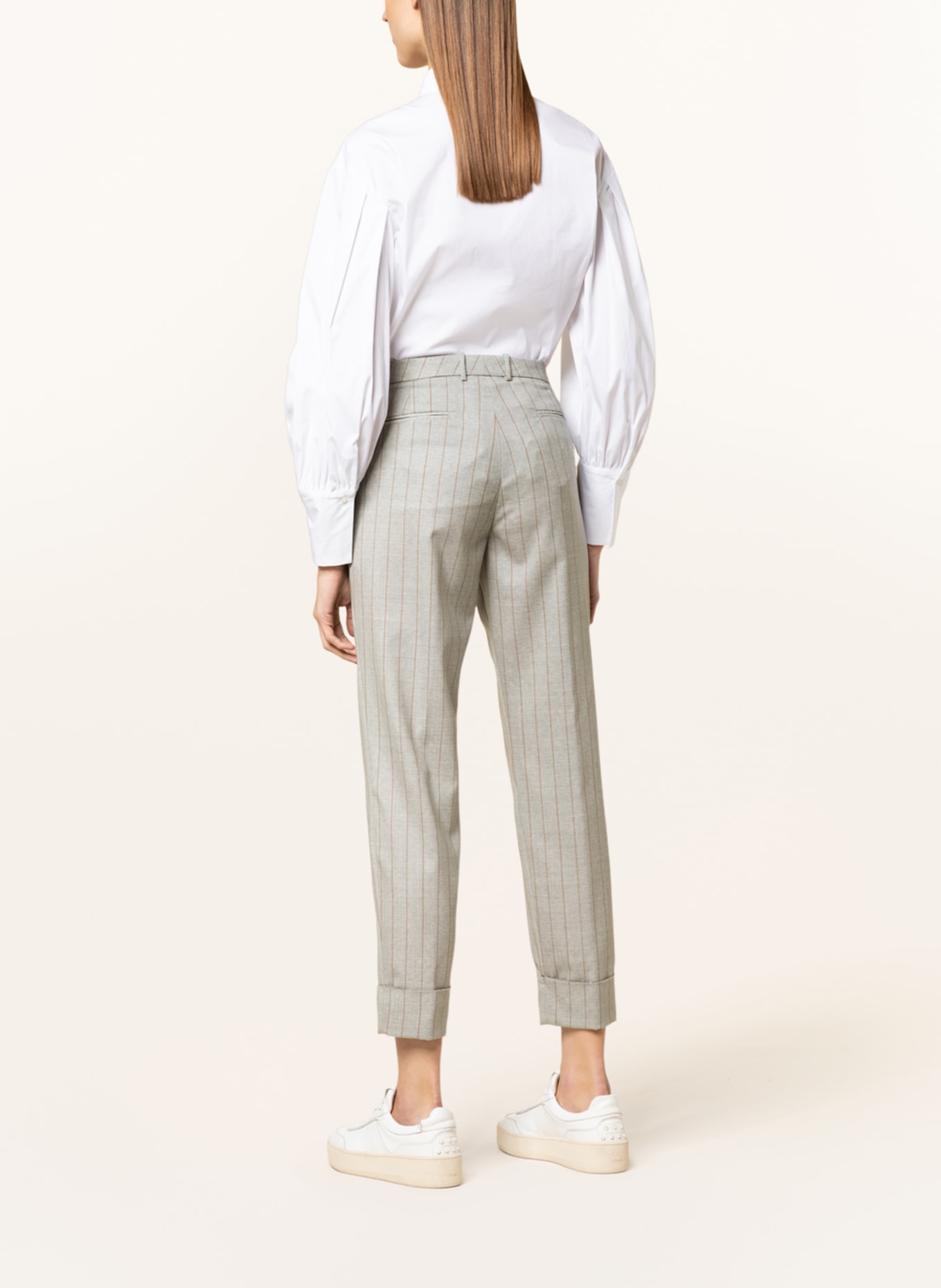 FABIANA FILIPPI Trousers with decorative gems, Color: GRAY/ BROWN (Image 3)