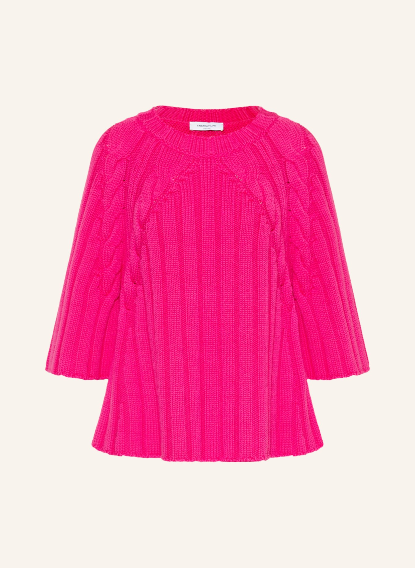 FABIANA FILIPPI Sweater made of merino wool with 3/4 sleeves, Color: PINK (Image 1)