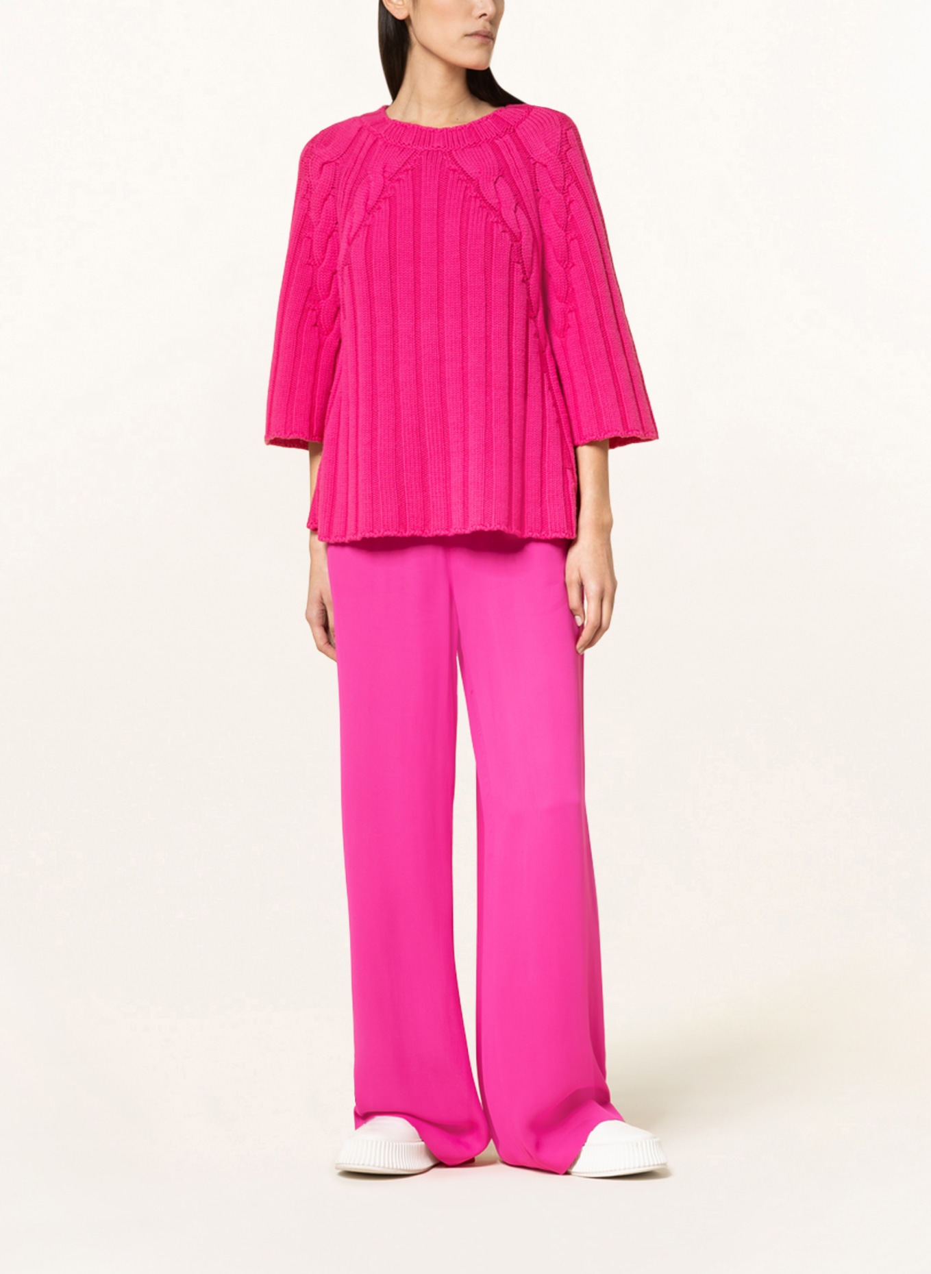 FABIANA FILIPPI Sweater made of merino wool with 3/4 sleeves, Color: PINK (Image 2)
