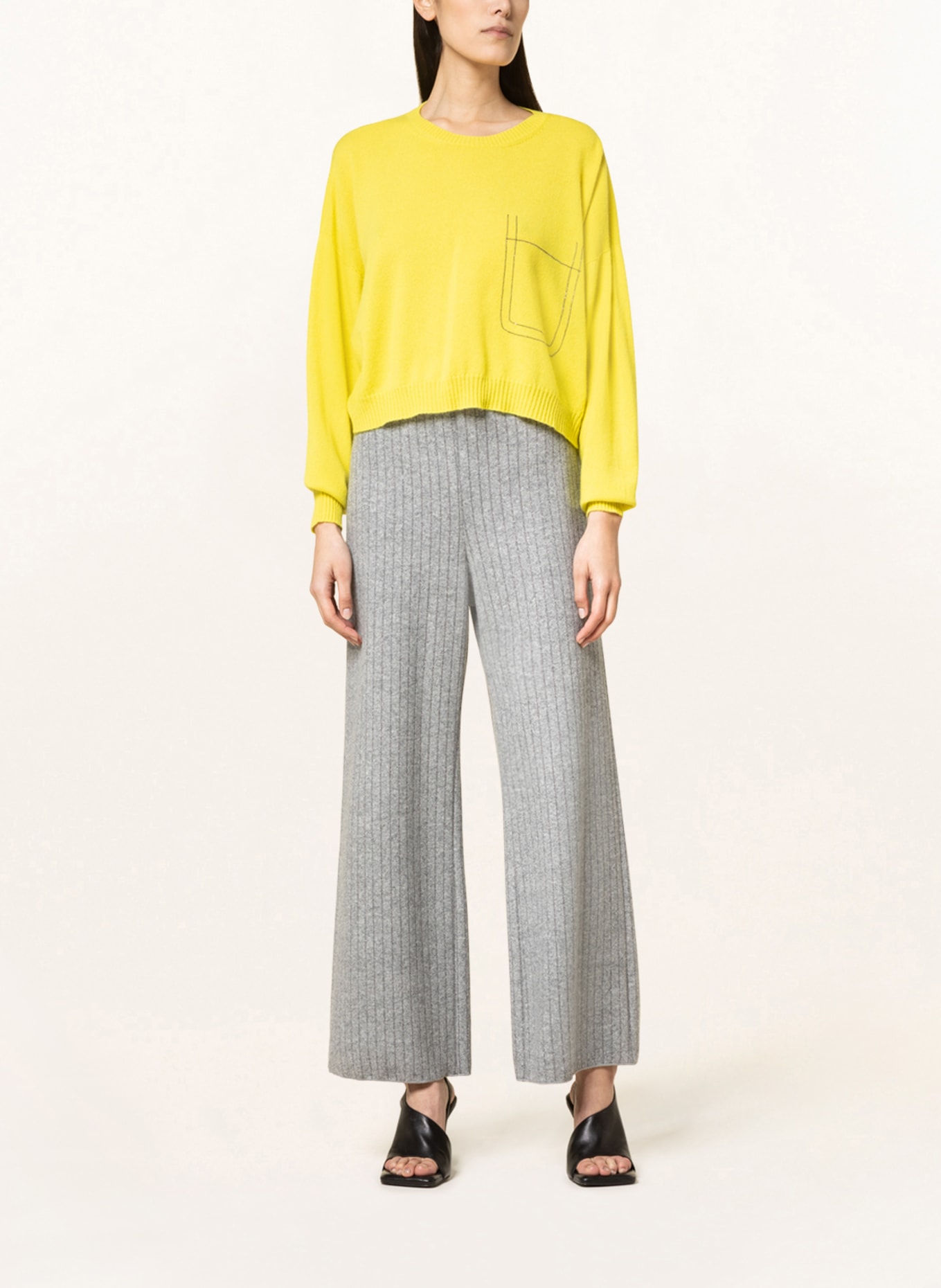 FABIANA FILIPPI Cashmere-Pullover mit Schmucksteinen, Farbe: GELB (Bild 2)