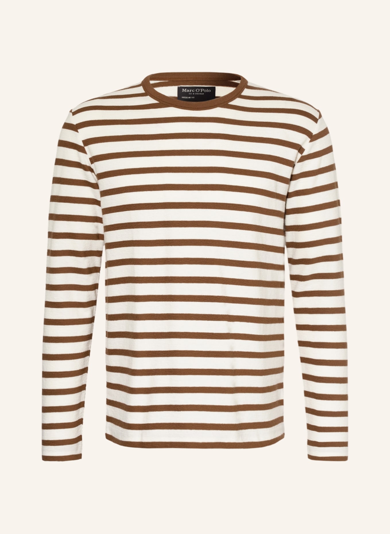 Marc O'Polo Long sleeve shirt, Color: WHITE/ BROWN (Image 1)
