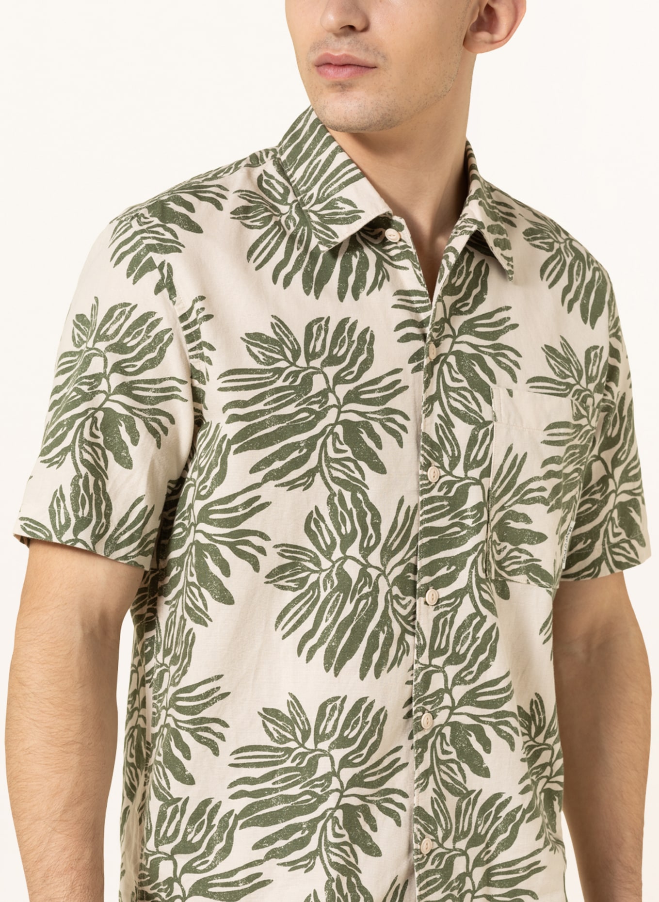 Marc O'Polo Short sleeve shirt regular fit, Color: OLIVE (Image 4)