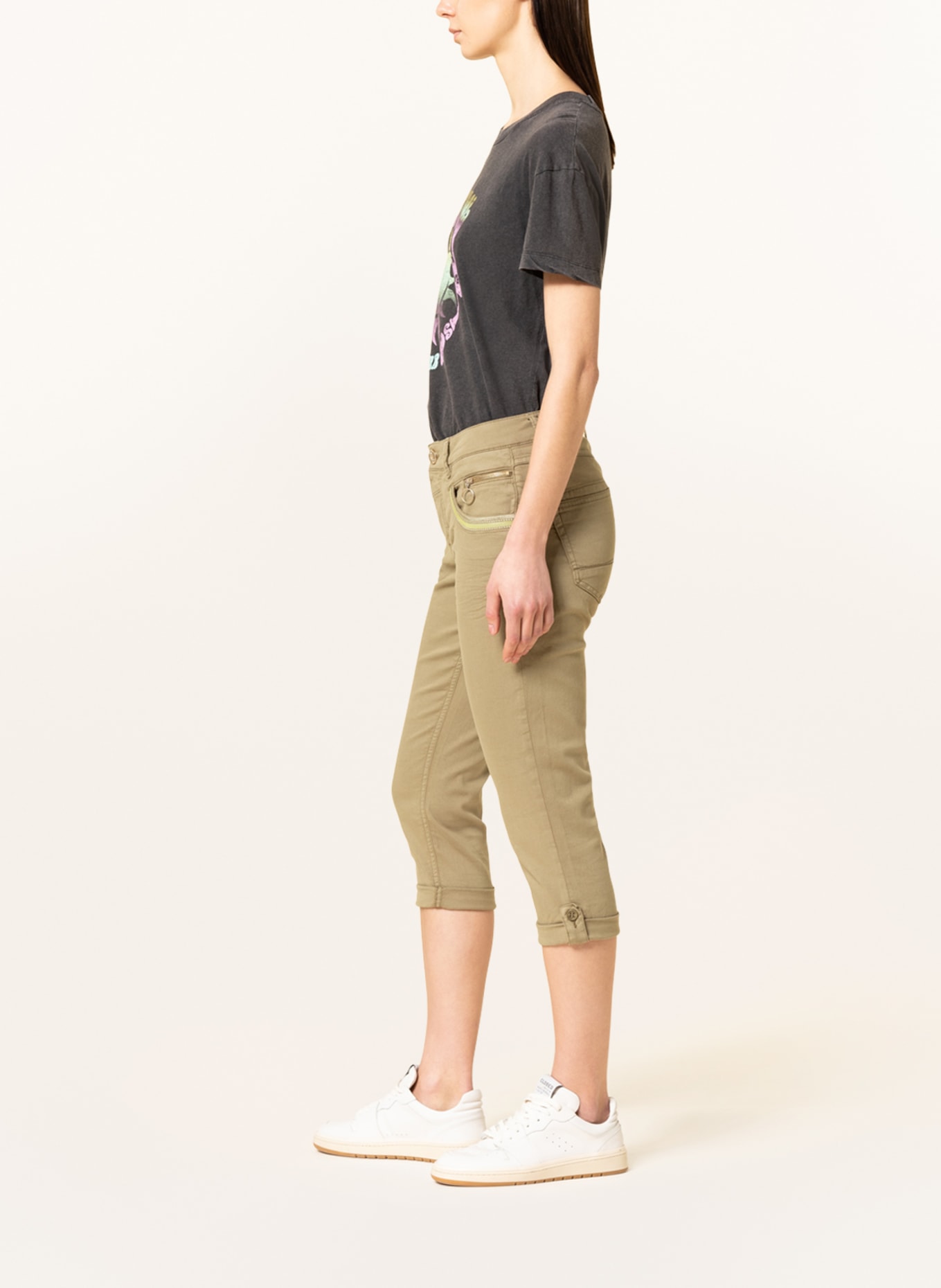 MOS MOSH 3/4 trousers NAOMI with sequins, Color: OLIVE (Image 4)
