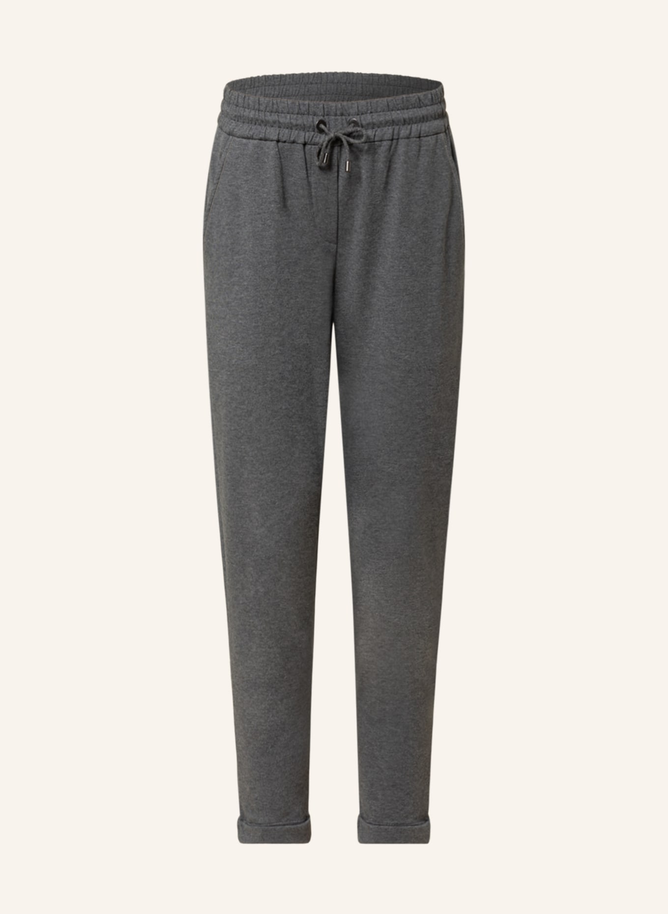 BRUNELLO CUCINELLI Trousers in jogger style with decorative gems, Color: GRAY (Image 1)
