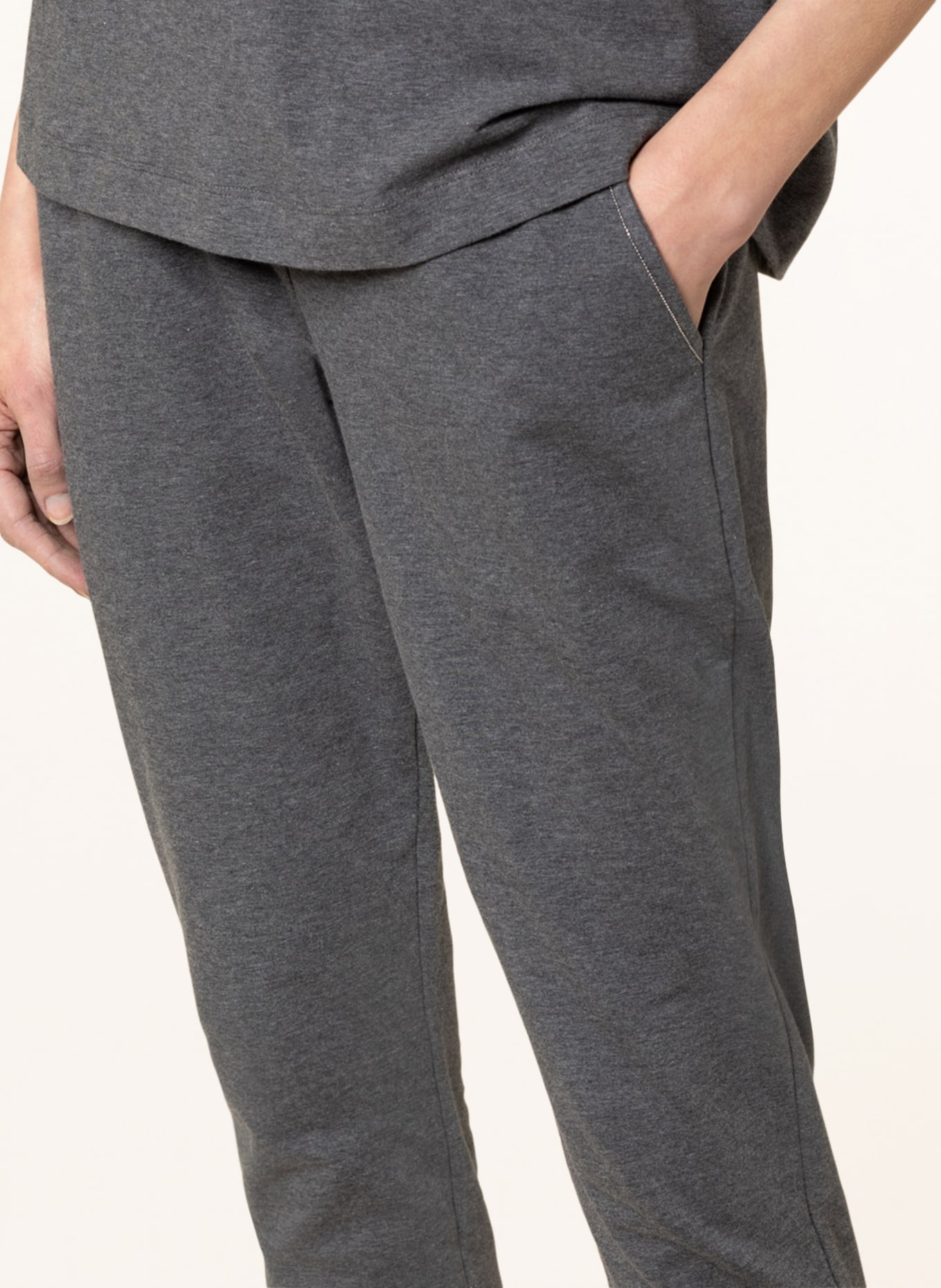 BRUNELLO CUCINELLI Trousers in jogger style with decorative gems, Color: GRAY (Image 5)