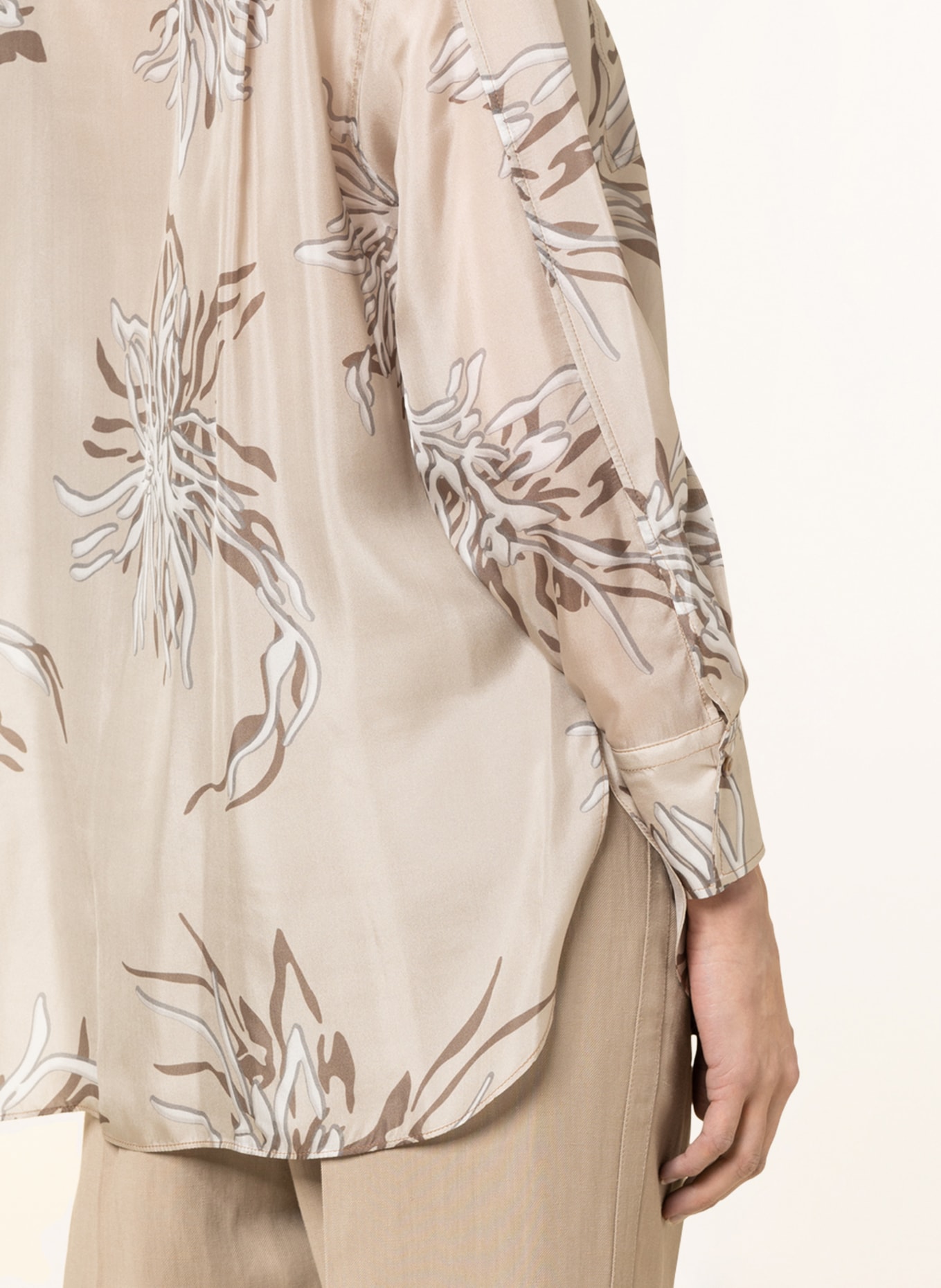 BRUNELLO CUCINELLI Shirt blouse in silk, Color: BEIGE/ GRAY/ LIGHT GRAY (Image 4)