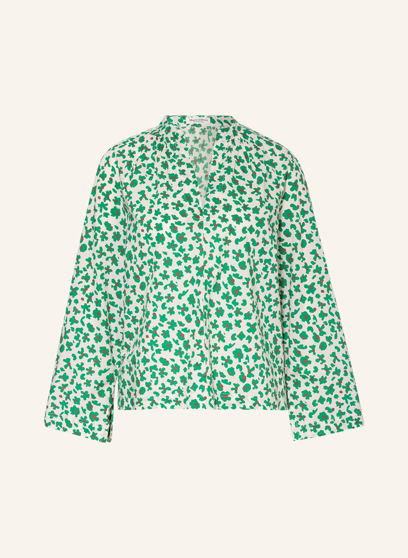 Marc O'Polo Shirt blouse, Color: ECRU/ GREEN/ BROWN (Image 1)