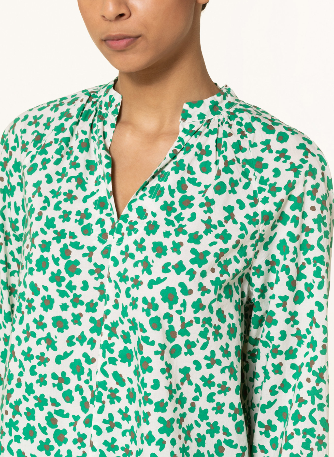 Marc O'Polo Shirt blouse, Color: ECRU/ GREEN/ BROWN (Image 4)