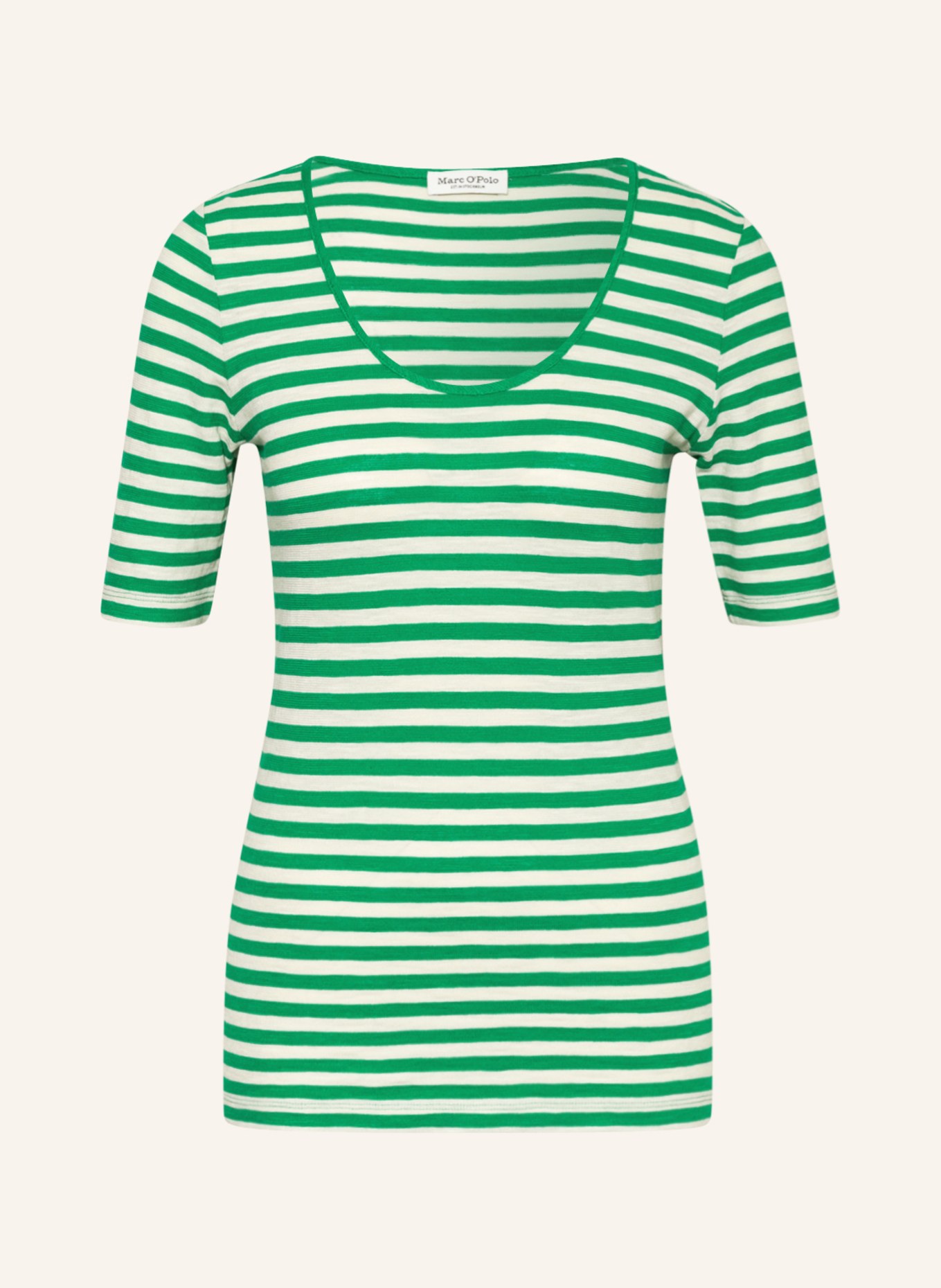Marc O'Polo T-shirt, Color: GREEN/ WHITE (Image 1)