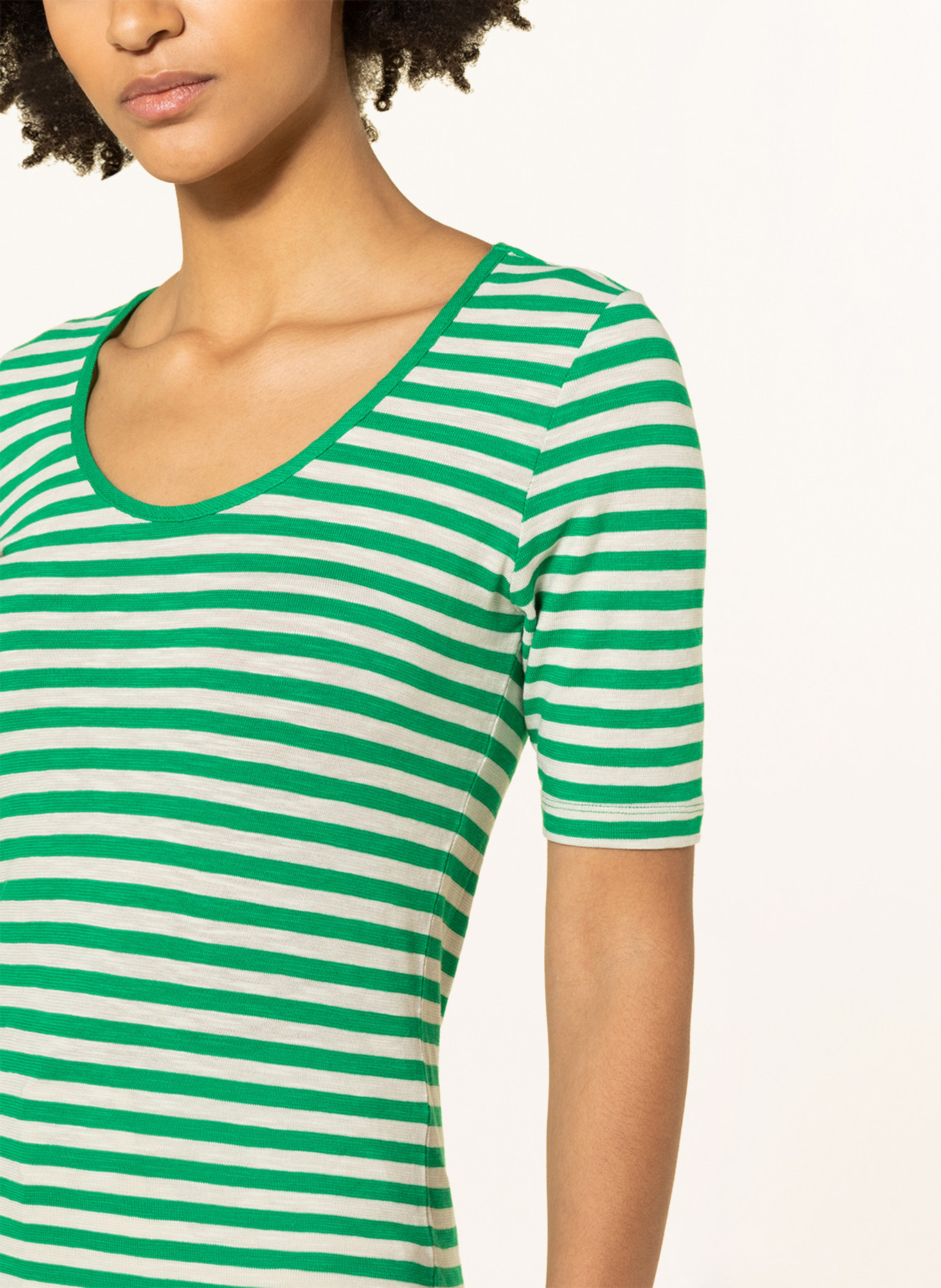 Marc O'Polo T-shirt, Color: GREEN/ WHITE (Image 4)