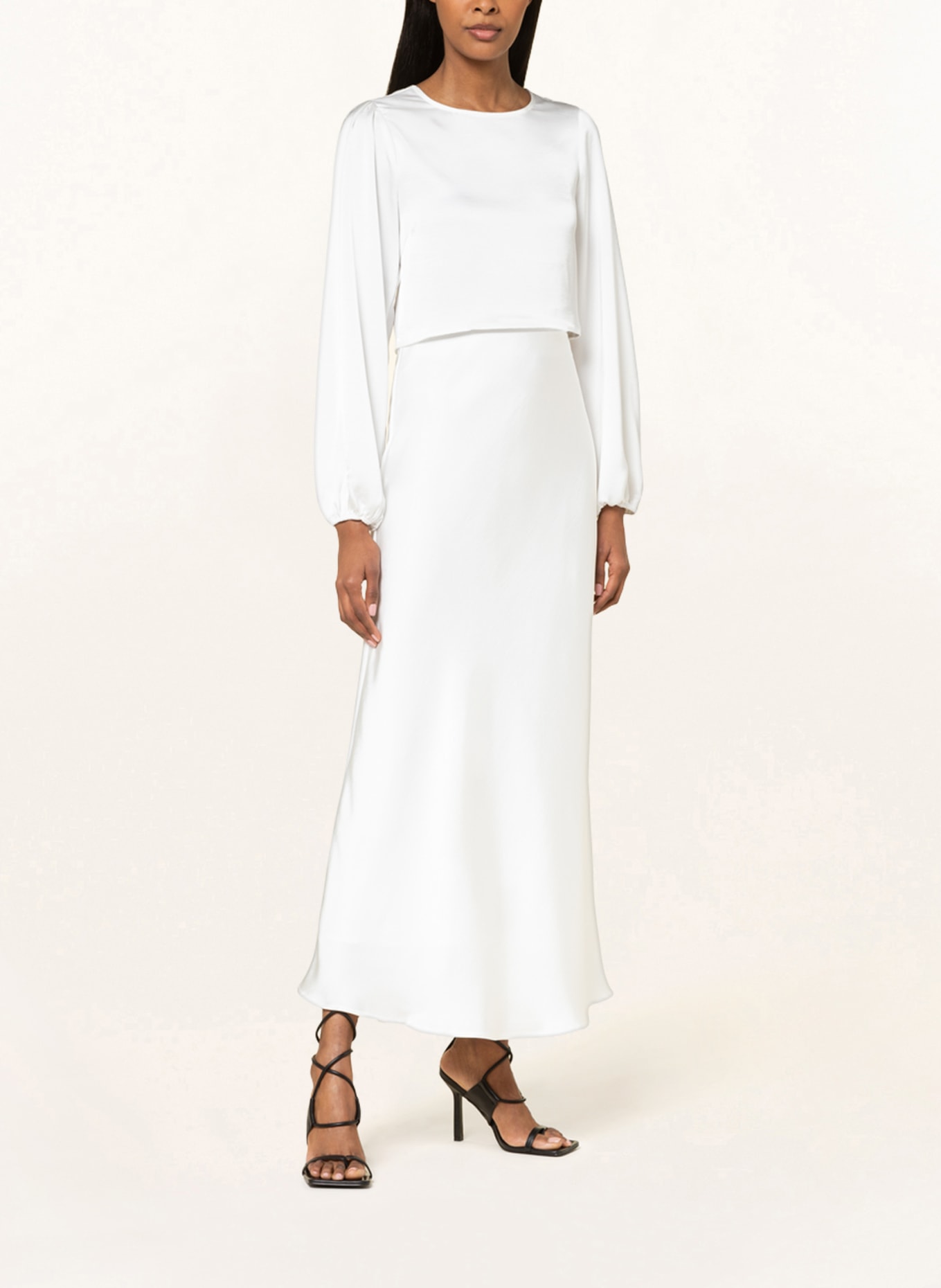 NEO NOIR Satin skirt KLEA, Color: WHITE (Image 2)