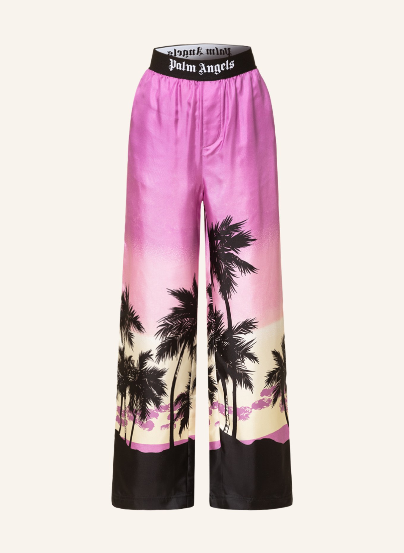 Palm Angels Wide leg trousers, Color: FUCHSIA/ BLACK/ LIGHT YELLOW (Image 1)