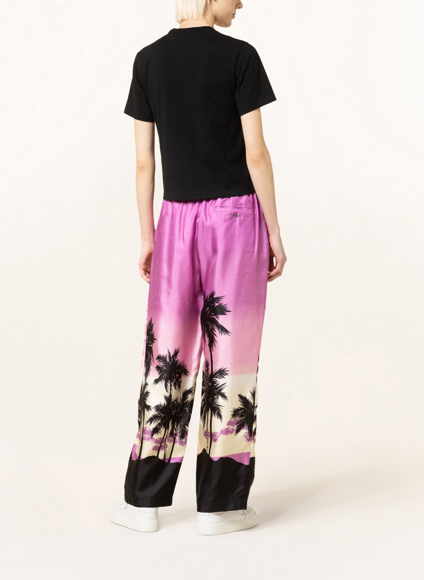 Palm Angels Wide leg trousers, Color: FUCHSIA/ BLACK/ LIGHT YELLOW (Image 3)