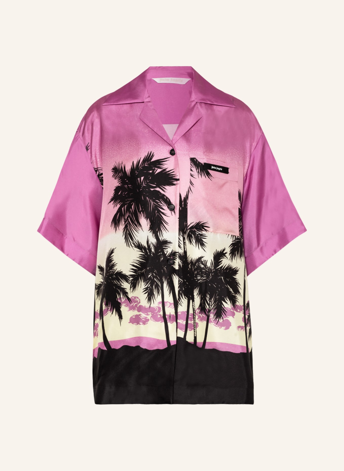 Palm Angels Silk blouse, Color: BLACK/ PURPLE/ PINK (Image 1)