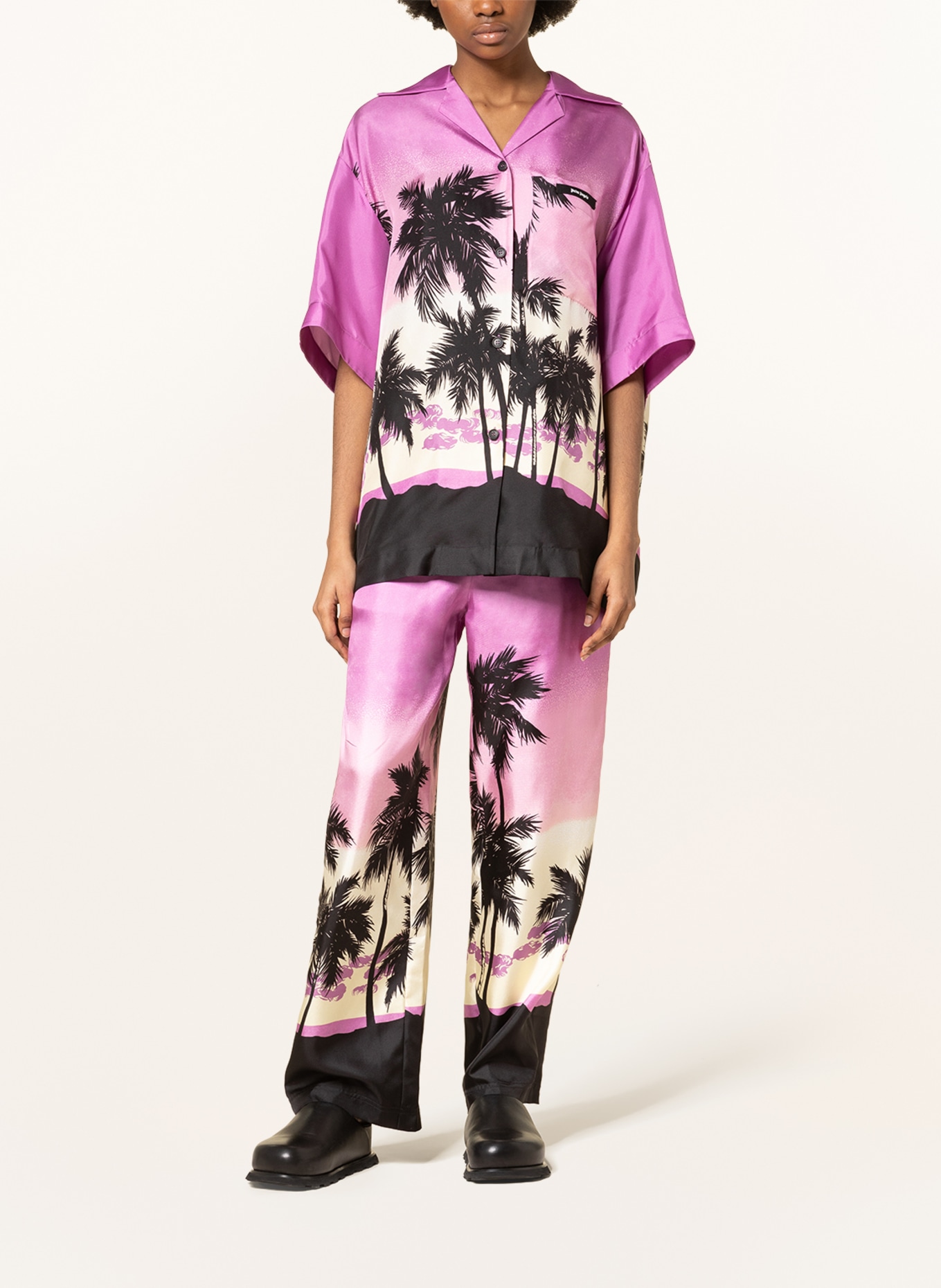 Palm Angels Silk blouse, Color: BLACK/ PURPLE/ PINK (Image 2)
