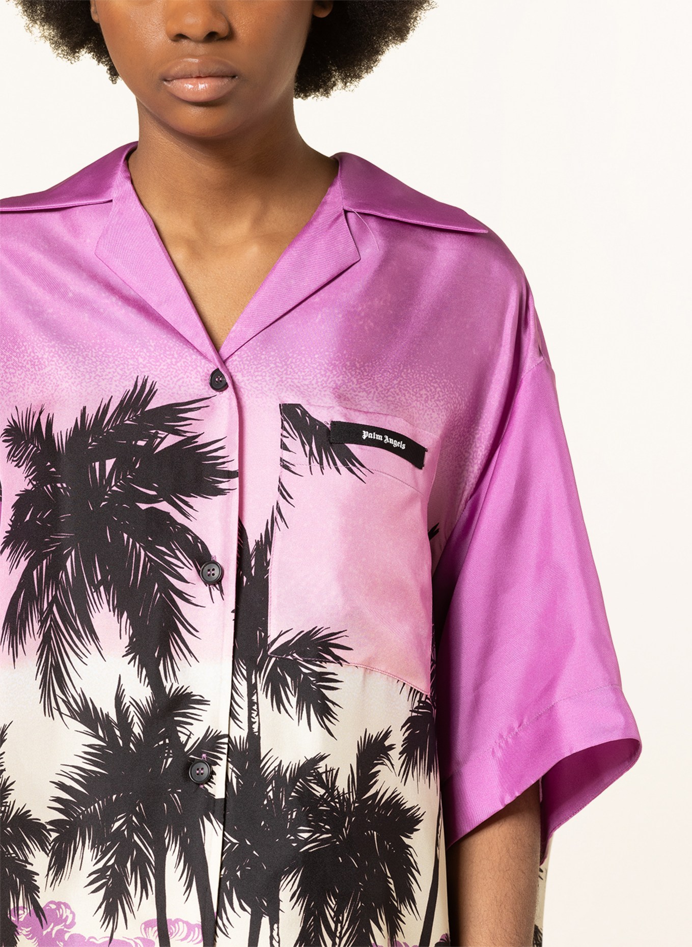 Palm Angels Silk blouse, Color: BLACK/ PURPLE/ PINK (Image 4)