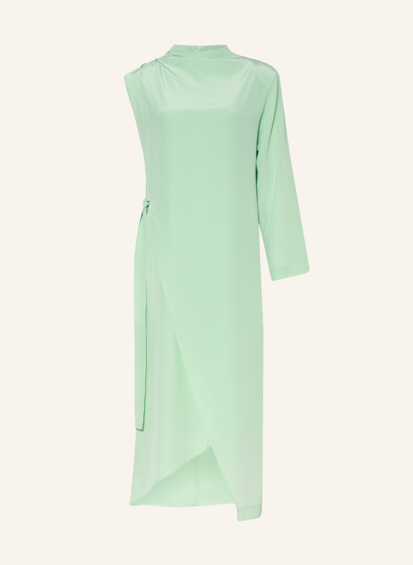 ENVELOPE 1976 One-shoulder dress made of silk, Color: LIGHT GREEN (Image 1)