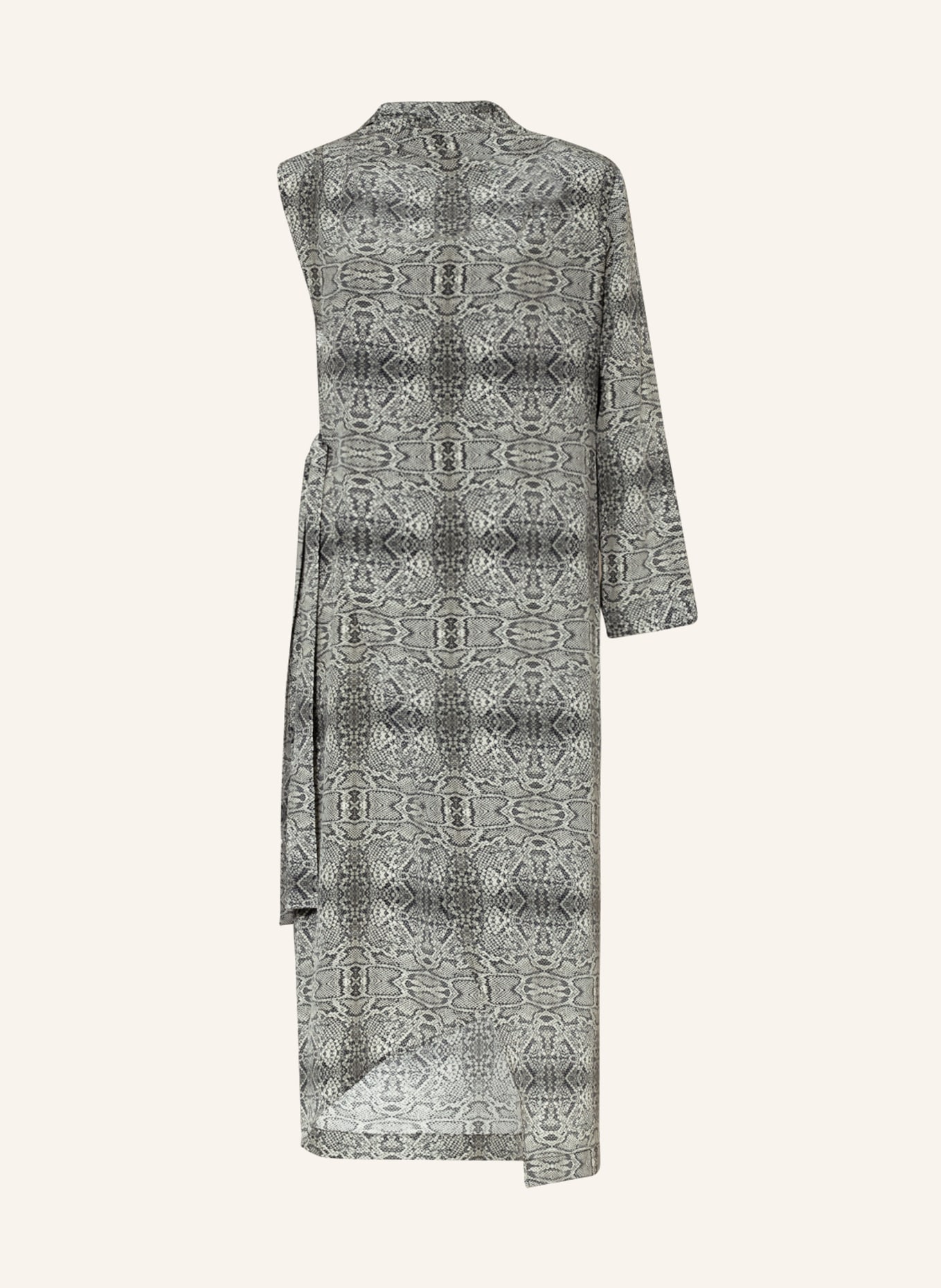 ENVELOPE 1976 One-shoulder dress made of silk, Color: GRAY/ LIGHT GRAY (Image 1)