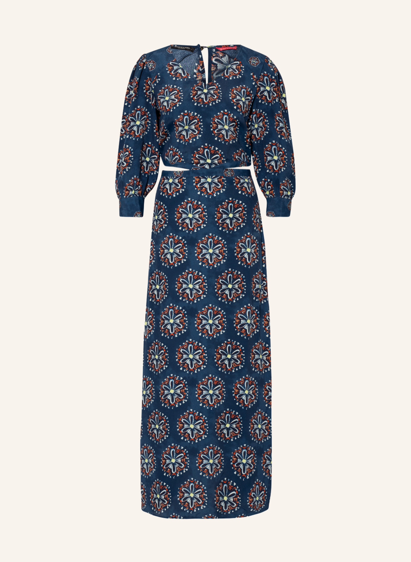 SCOTCH & SODA Kleid mit Cut-outs, Farbe: BLAU/ ORANGE/ WEISS (Bild 1)