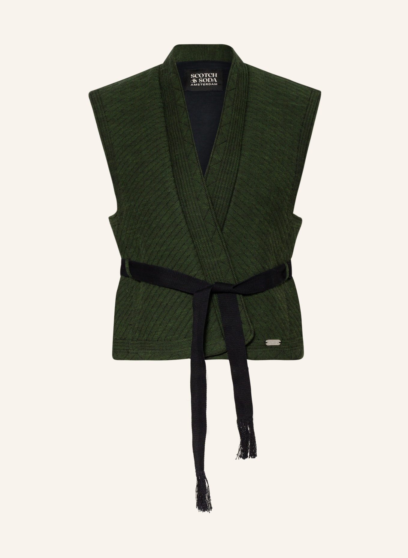 SCOTCH & SODA Blazer vest, Color: GREEN/ BLACK (Image 1)