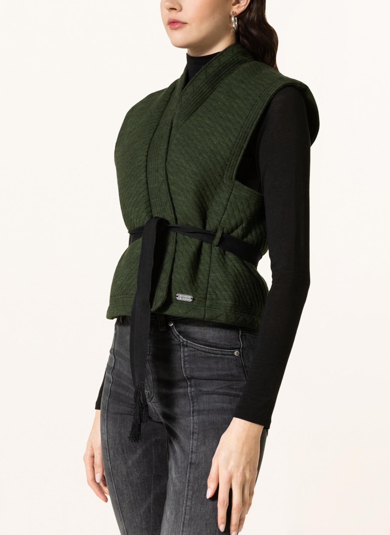 SCOTCH & SODA Blazer vest, Color: GREEN/ BLACK (Image 4)