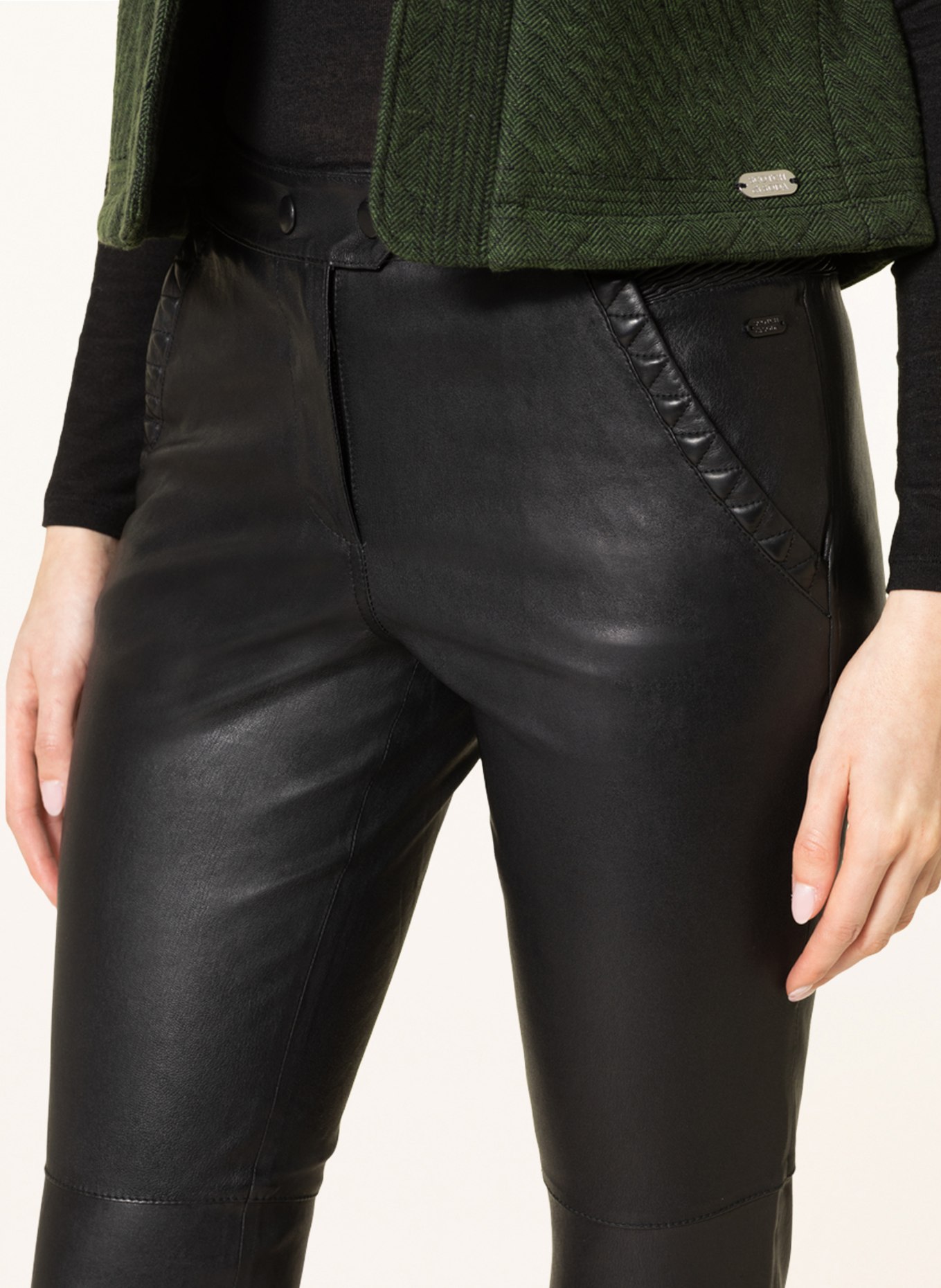 SCOTCH & SODA Leather trousers, Color: BLACK (Image 5)