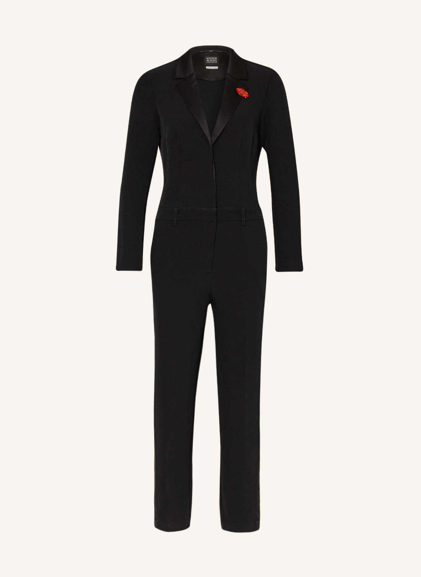 SCOTCH & SODA Jumpsuit with tuxedo stripe, Color: BLACK (Image 1)