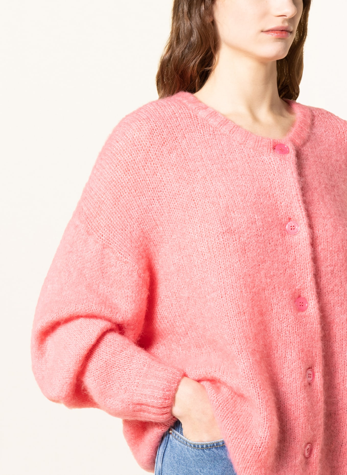 American Vintage Sweater GILLET, Color: PINK/ SALMON (Image 4)