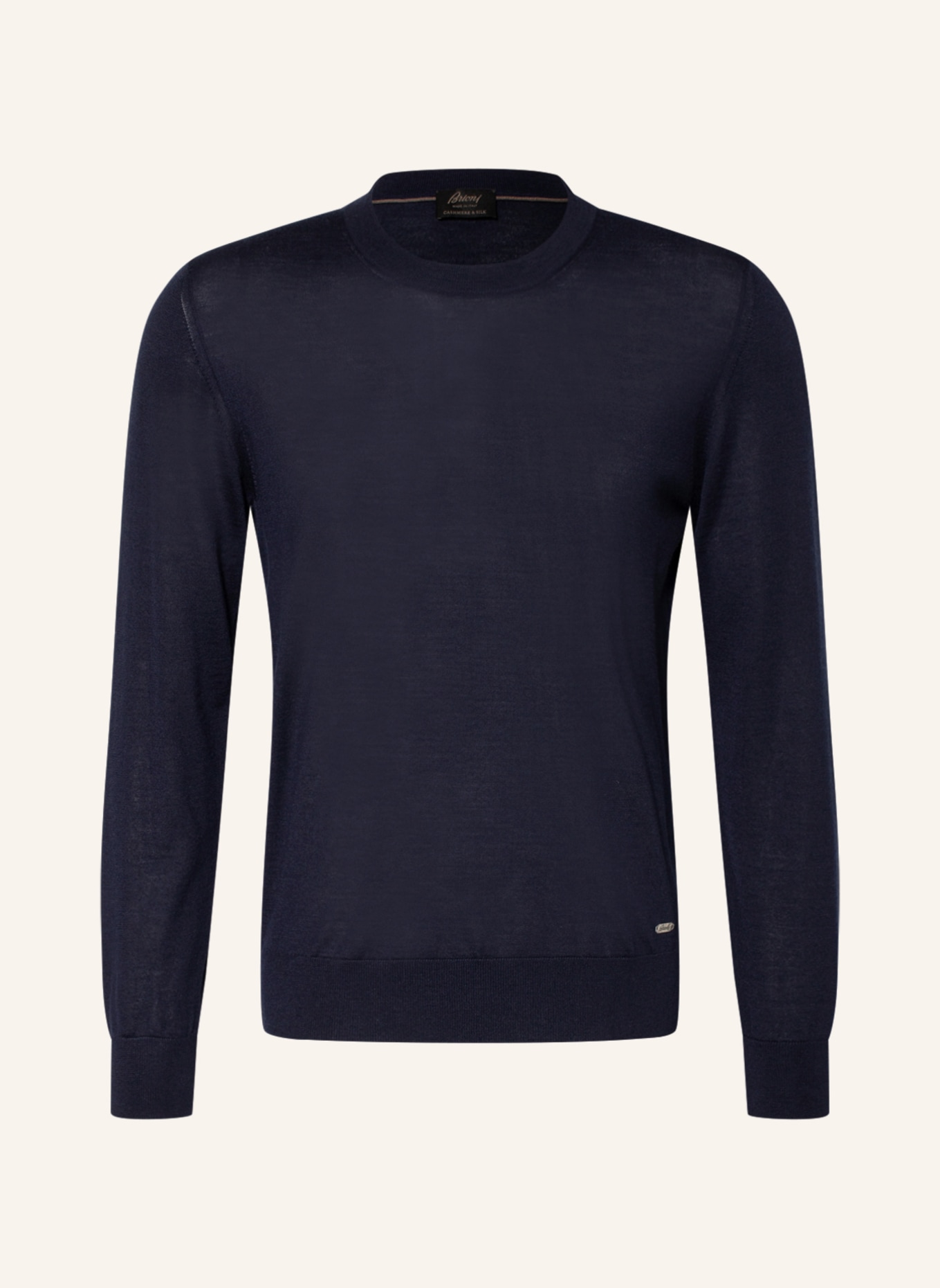 Brioni Cashmere sweater with silk, Color: DARK BLUE (Image 1)