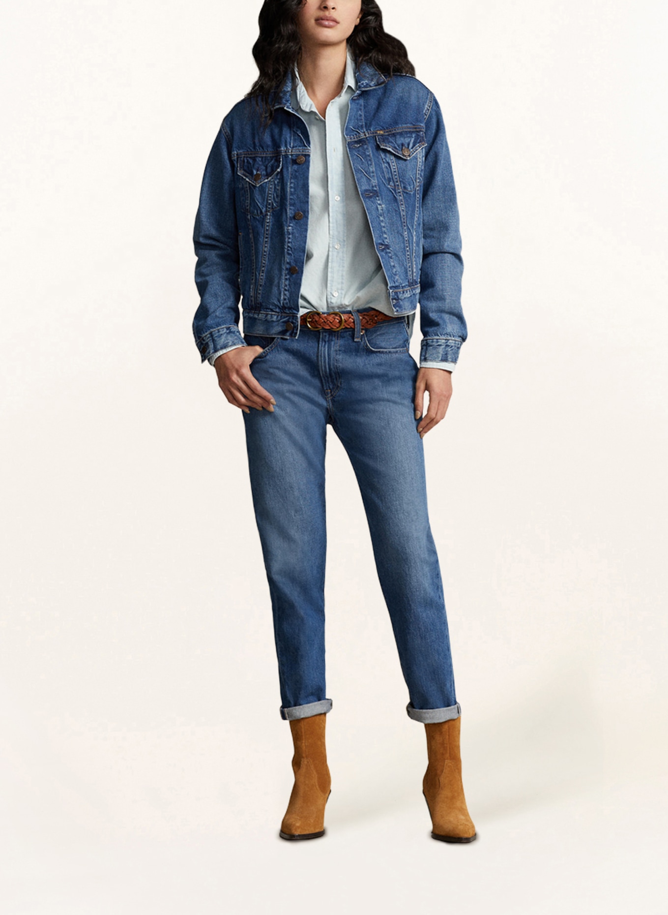 Jean jacket with polo top