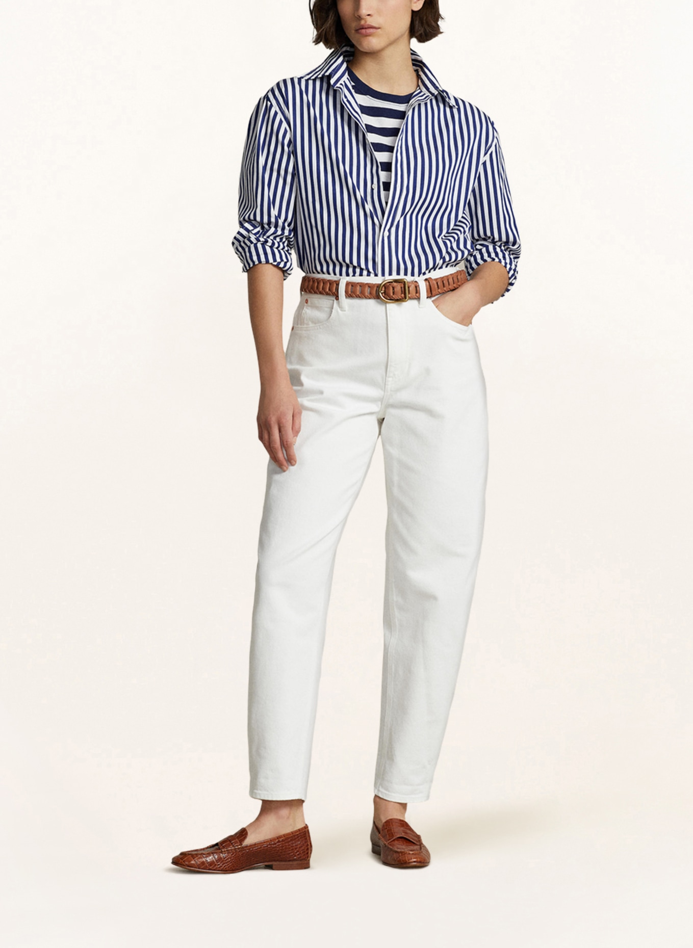 POLO RALPH LAUREN Shirt blouse, Color: WHITE/ DARK BLUE (Image 2)