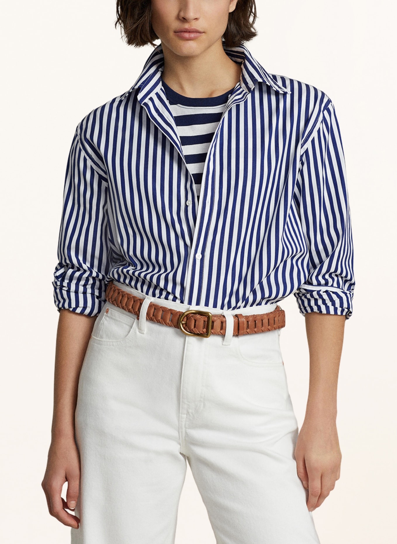 POLO RALPH LAUREN Shirt blouse, Color: WHITE/ DARK BLUE (Image 4)
