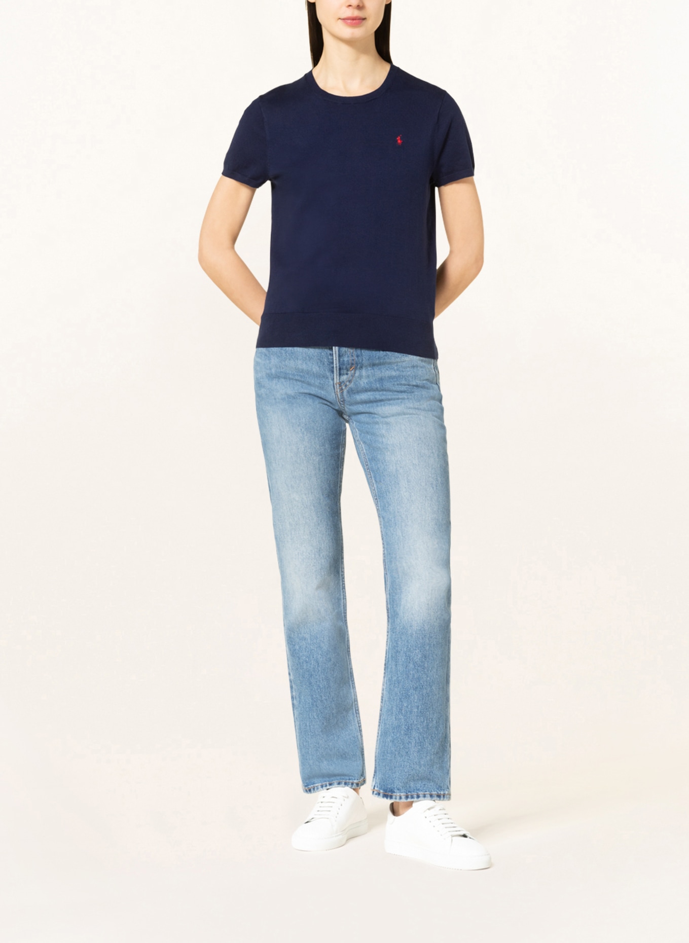 POLO RALPH LAUREN Strickshirt: DUNKELBLAU