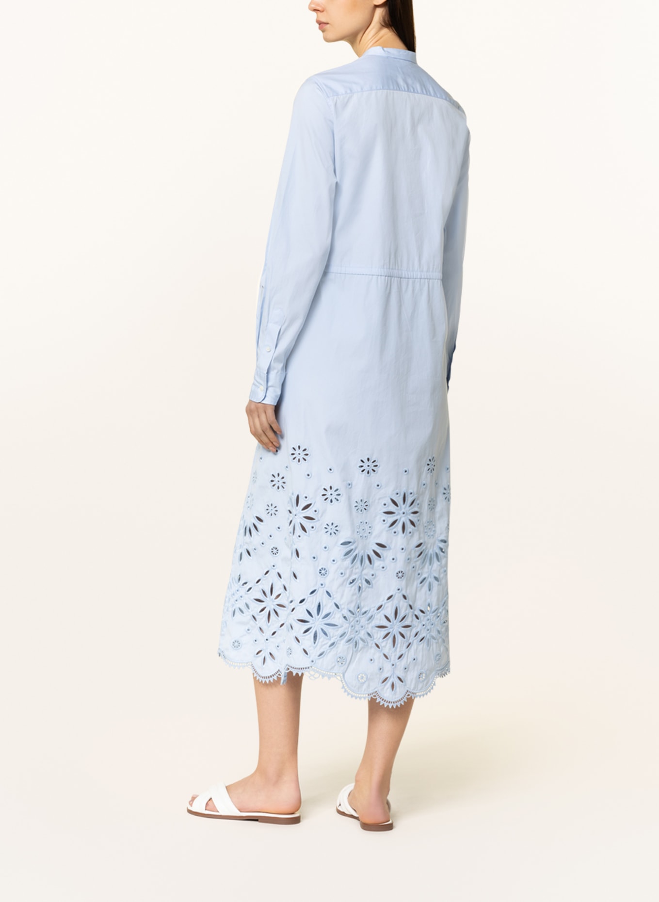 POLO RALPH LAUREN Hemdblusenkleid mit Lochstickereien, Farbe: HELLBLAU (Bild 3)