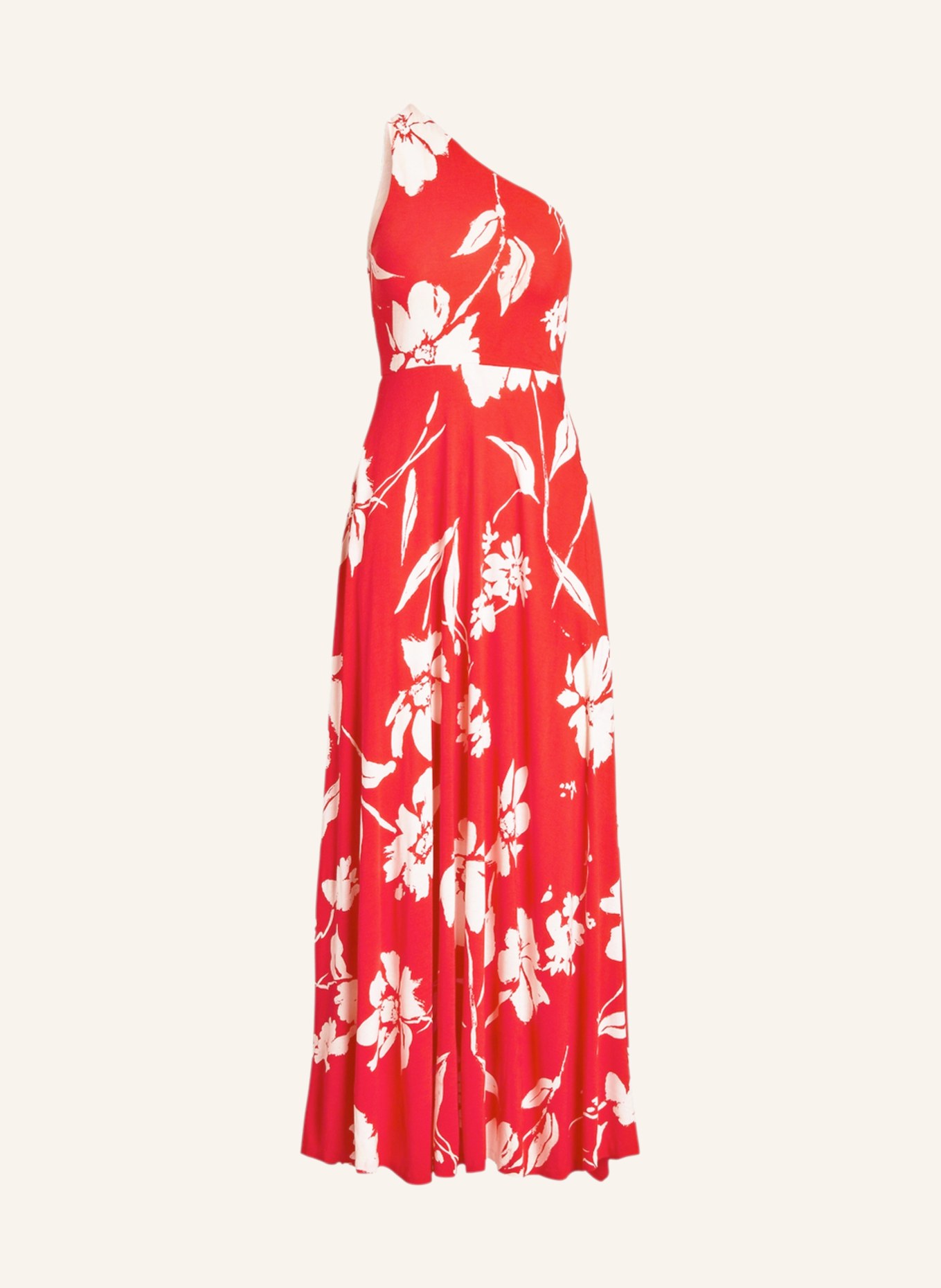 POLO RALPH LAUREN One-Shoulder-Kleid, Farbe: WEISS/ ROT (Bild 1)