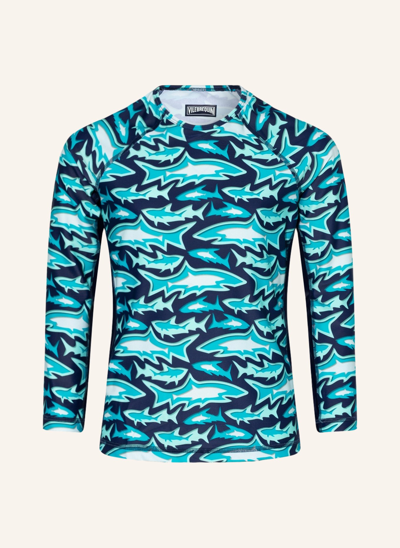 VILEBREQUIN UV-Shirt GOOFY mit UV-Schutz 50+, Farbe: DUNKELBLAU/ TÜRKIS (Bild 1)