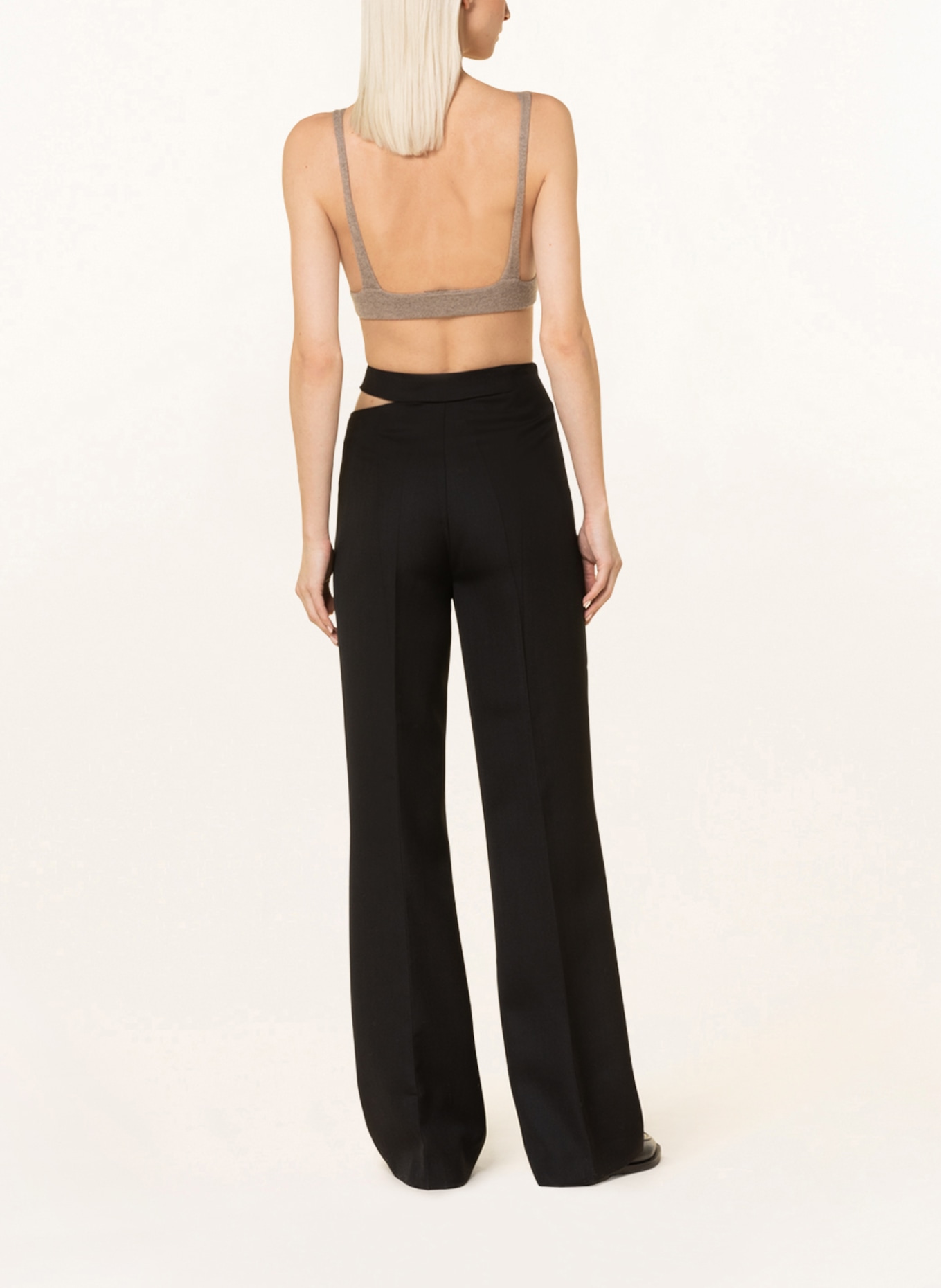RÓHE Wide leg trousers with cut-out, Color: BLACK (Image 3)