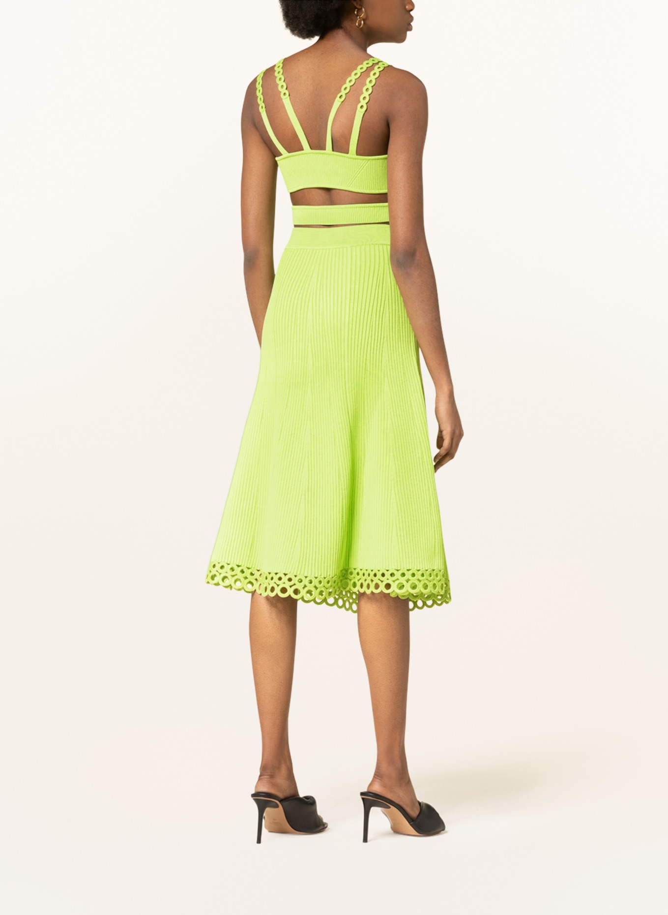 SIMKHAI Knit skirt LIVINA with lace, Color: NEON YELLOW (Image 3)