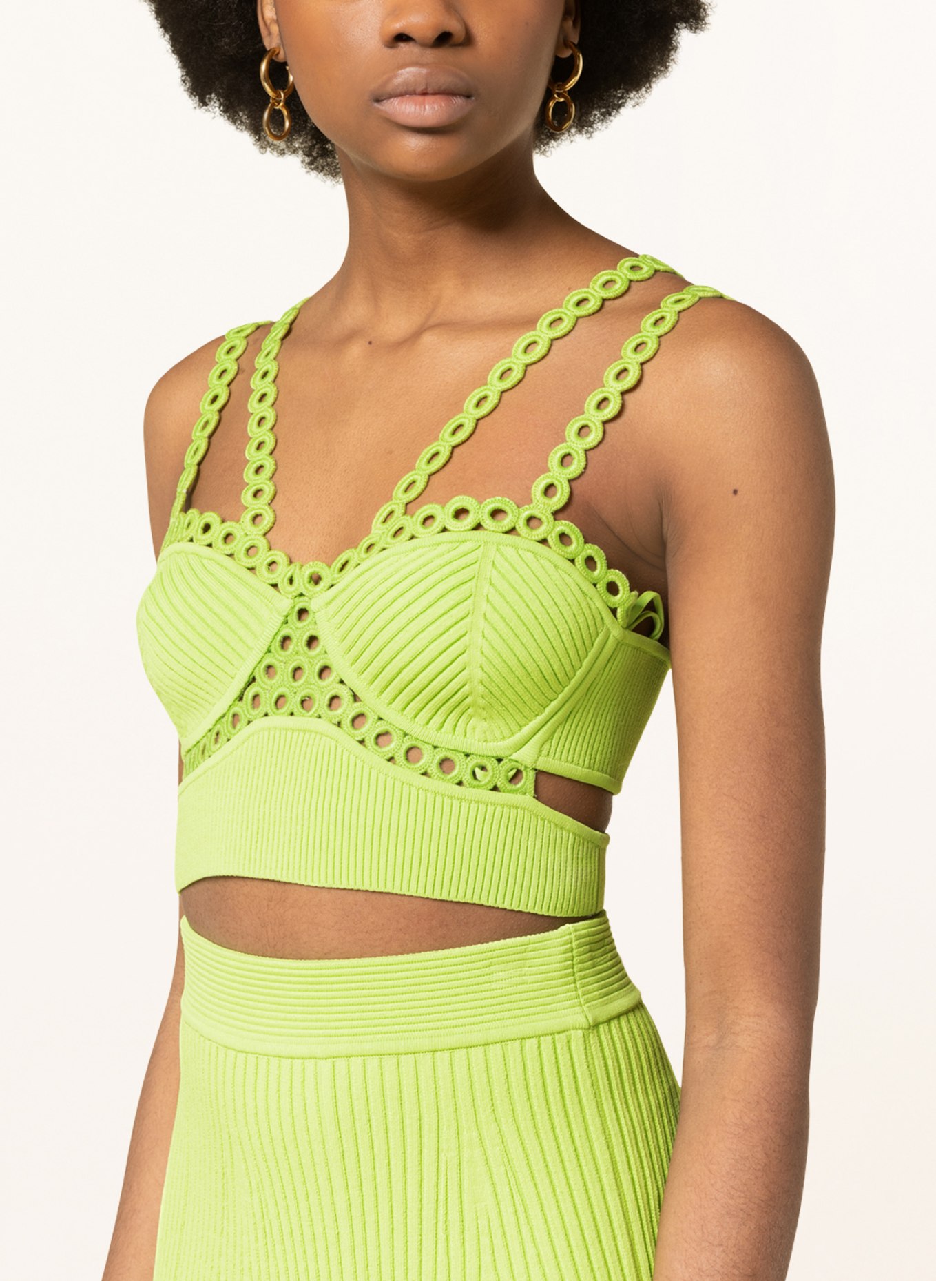 SIMKHAI Knit top LIANA with lace, Color: LIGHT GREEN (Image 4)
