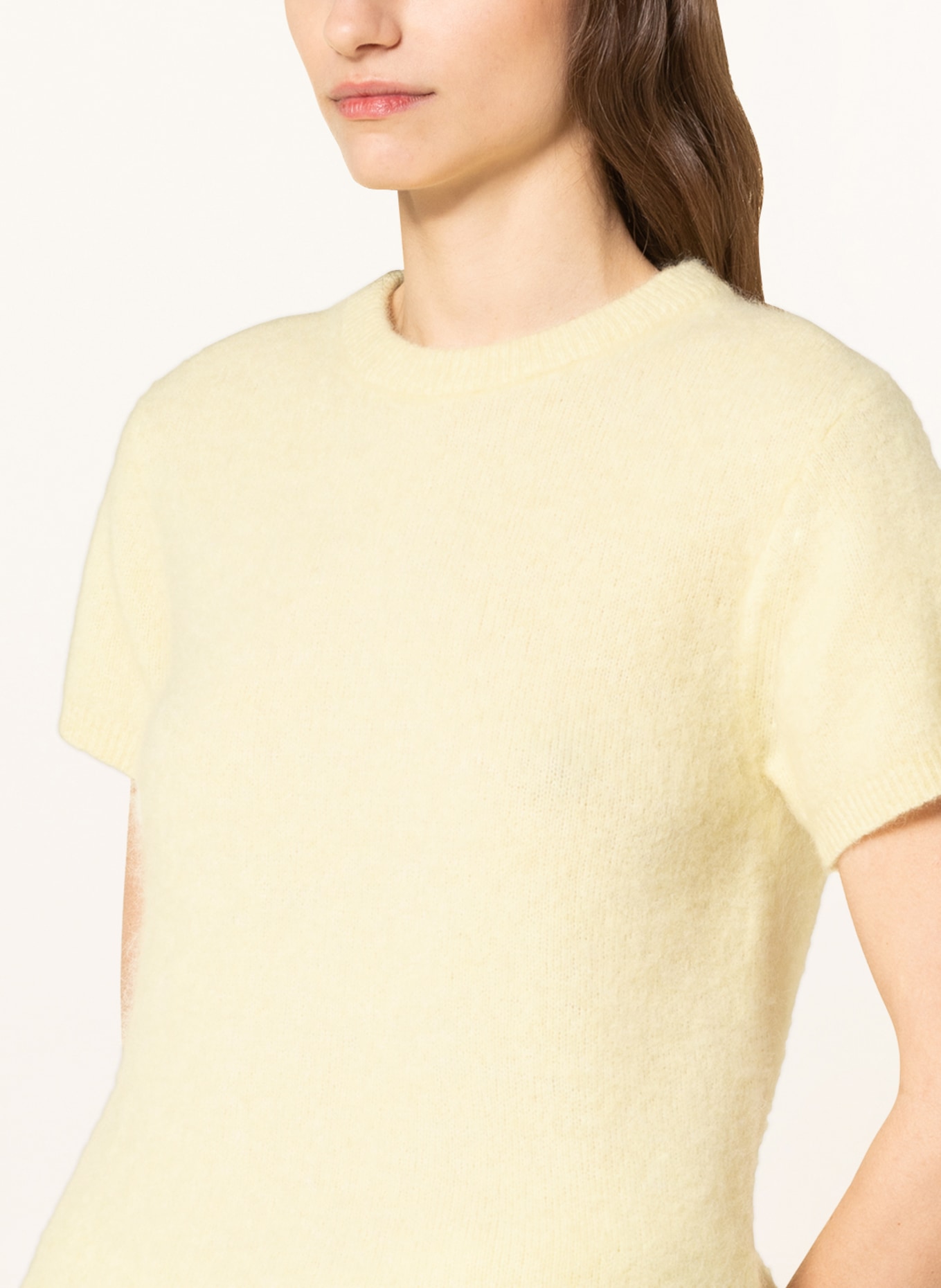 American Vintage Úpletové tričko VITTOW s alpakou, Barva: TMAVĚ ŽLUTÁ (Obrázek 4)