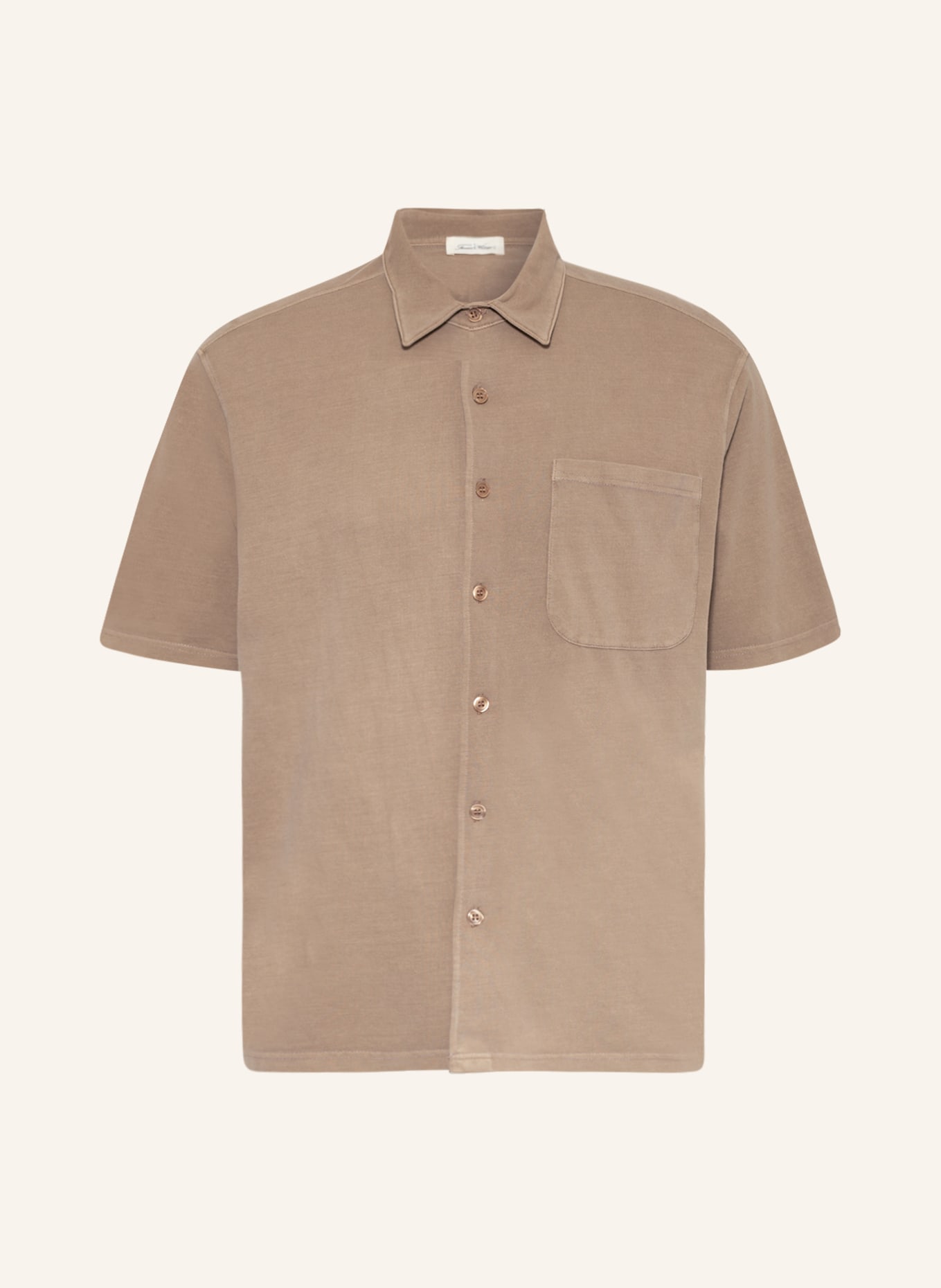 American Vintage Short sleeve shirt comfort fit in piqué, Color: BEIGE (Image 1)