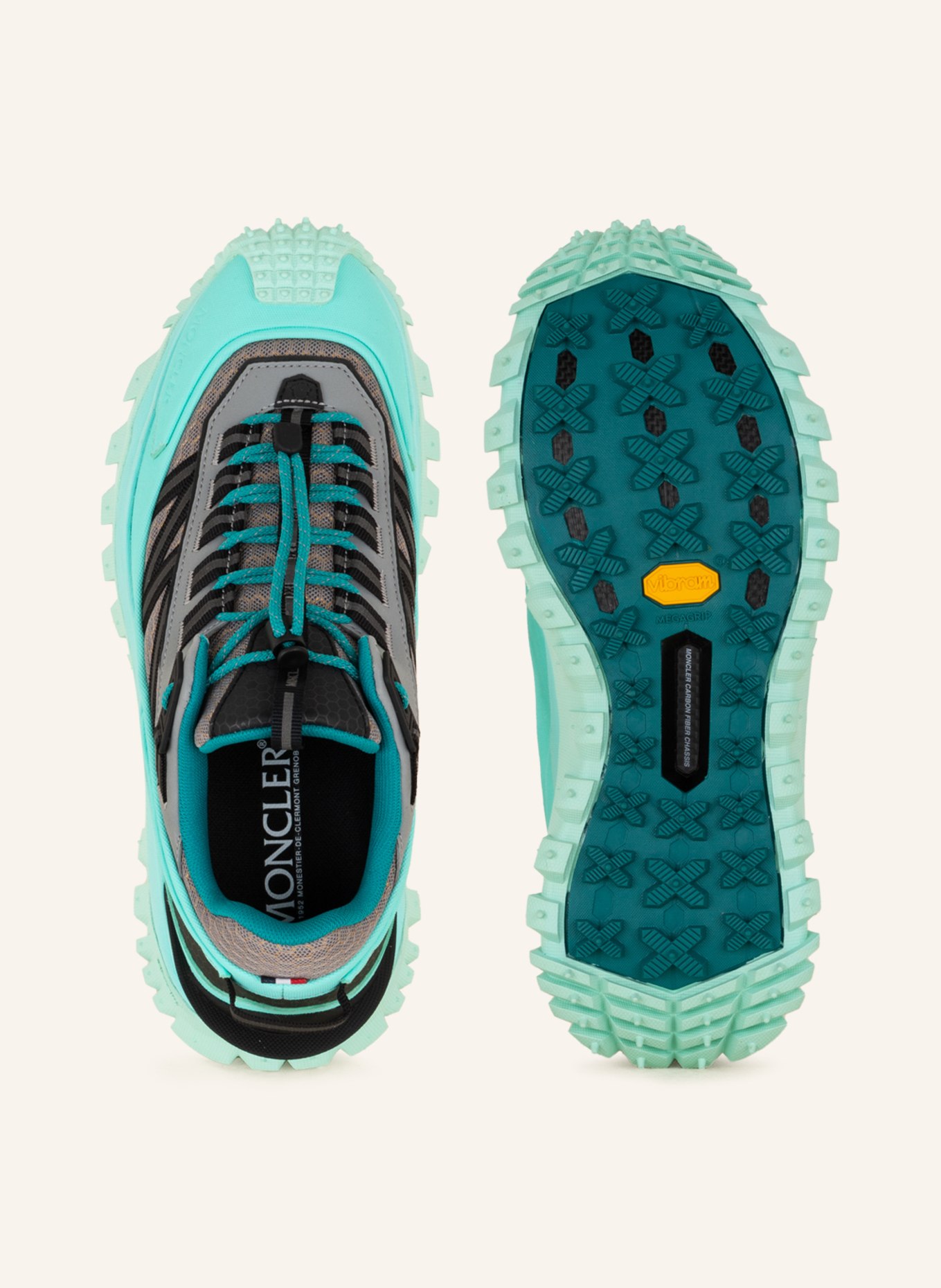 MONCLER Sneaker TRAILGRIP, Farbe: TÜRKIS/ NEONTÜRKIS/ GRAU (Bild 5)