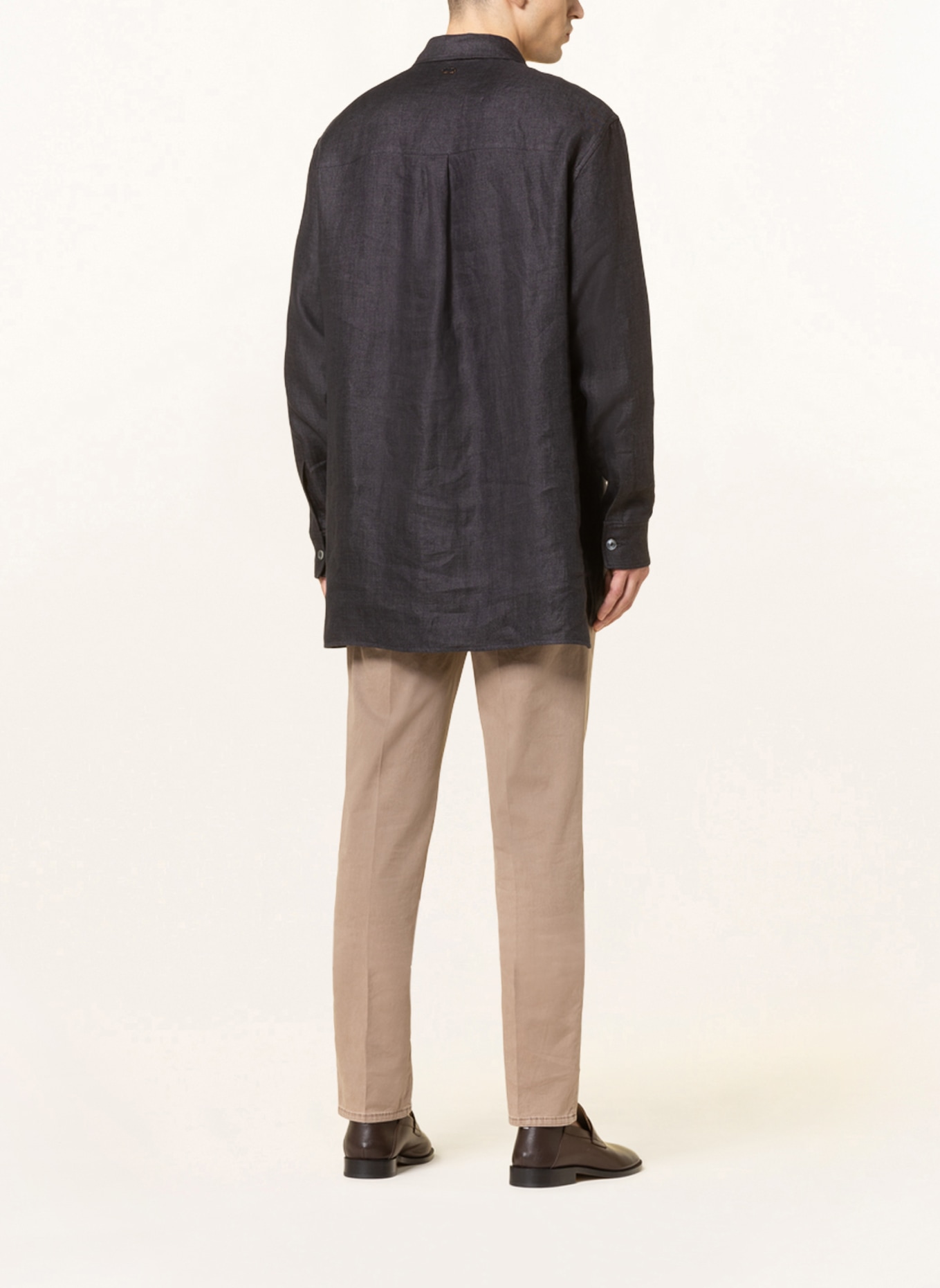 AGNONA Linen shirt comfort fit, Color: DARK BLUE (Image 3)