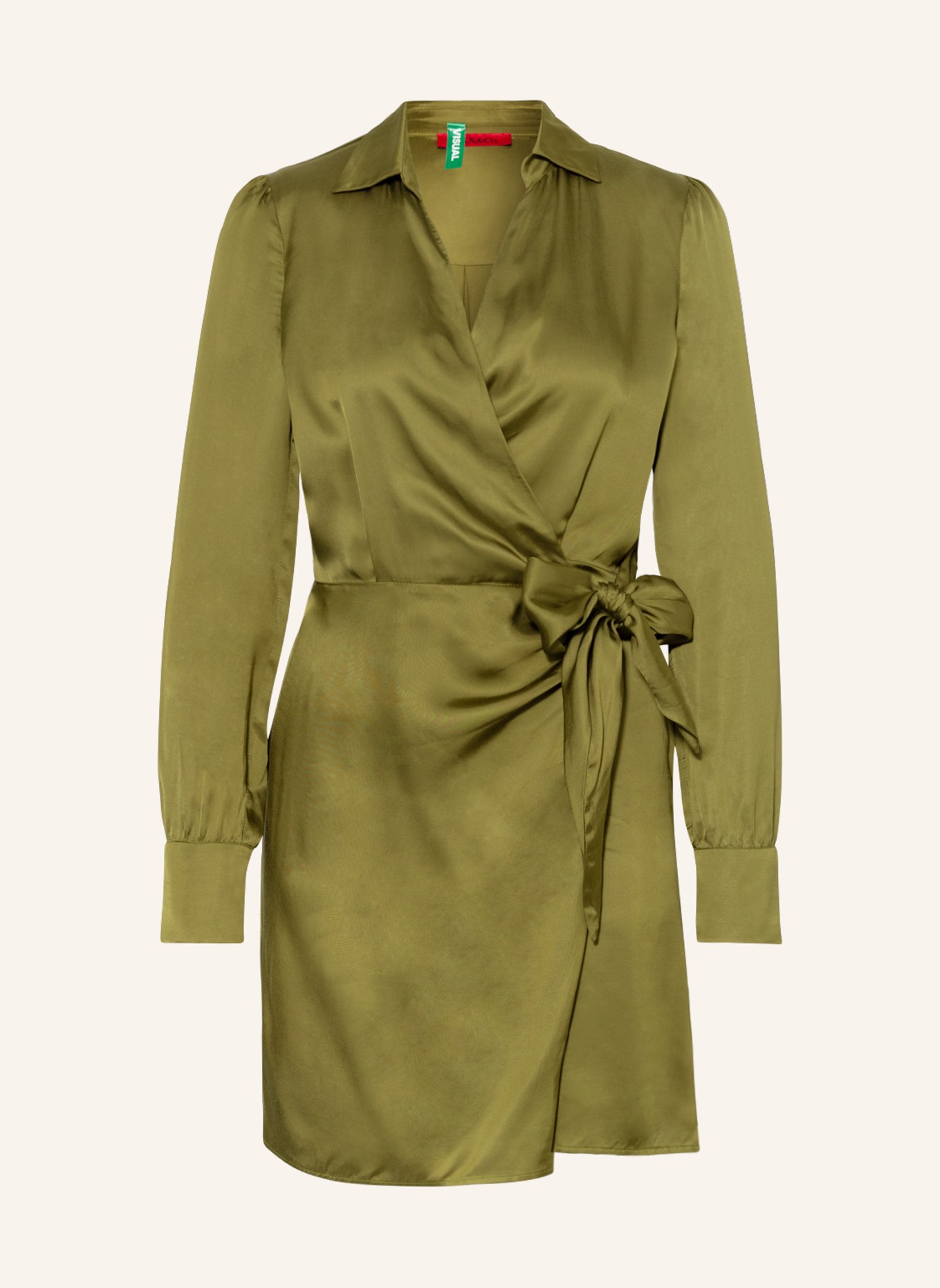MAX & Co. Wrap dress DITTA made of satin, Color: OLIVE (Image 1)